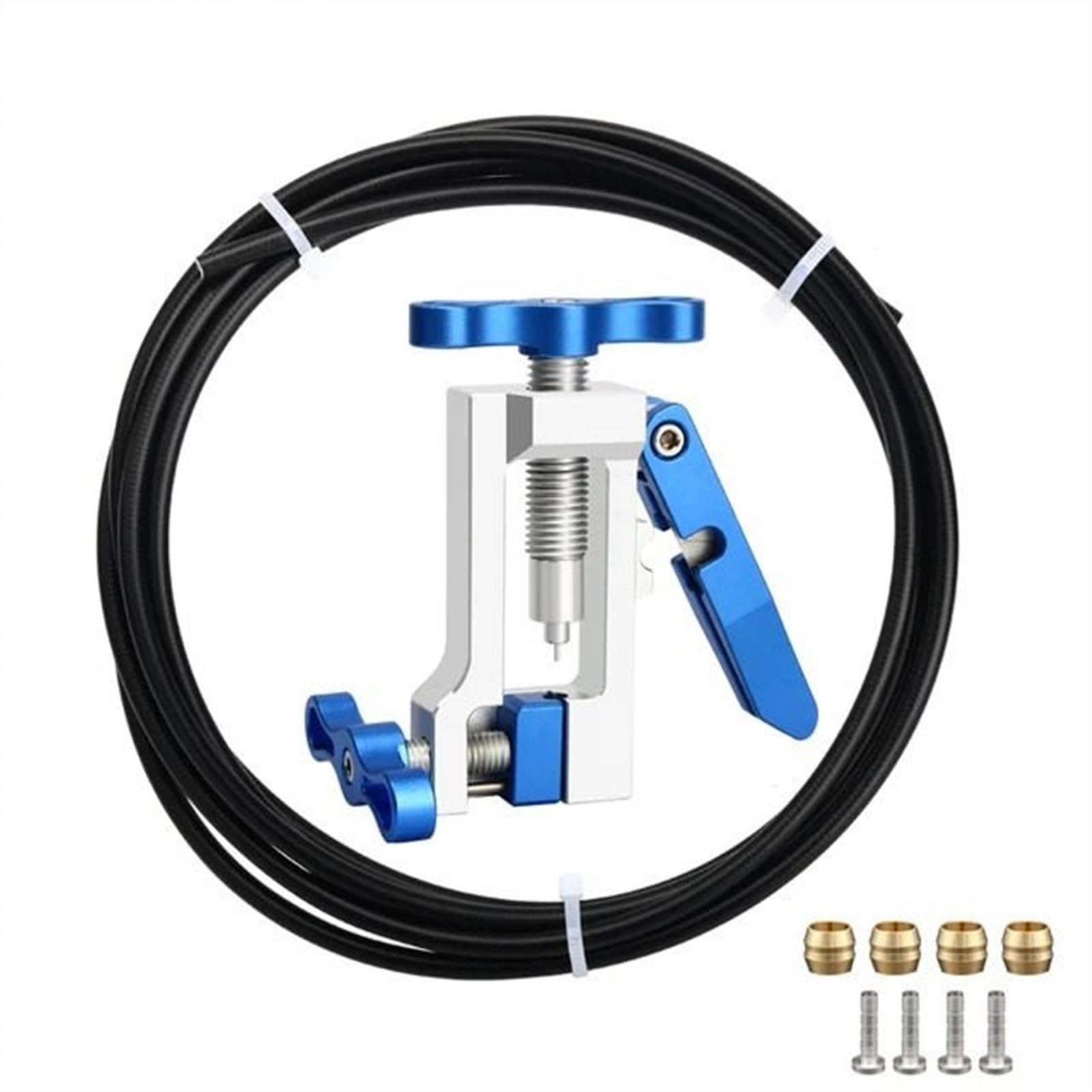 Kit de herramientas para bicicleta, freno de bicicleta, manguera hidráulica, aceite, aguja, destornillador, inserto, herramienta de instalación, alicates para cable de bicicleta, conector de oliva,
