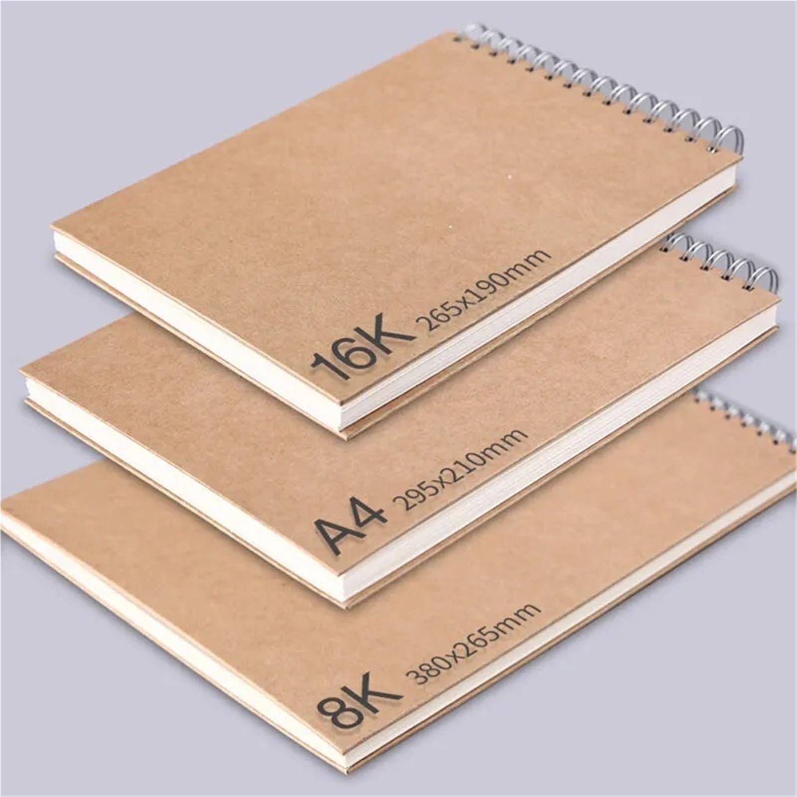 Bloc De Dibujo Con Espiral Cuaderno de bocetos Papel grueso 160 GSM Espiral Pintura al óleo Cuaderno Lápiz Dibujo Bloc de notas(8K-Left)
