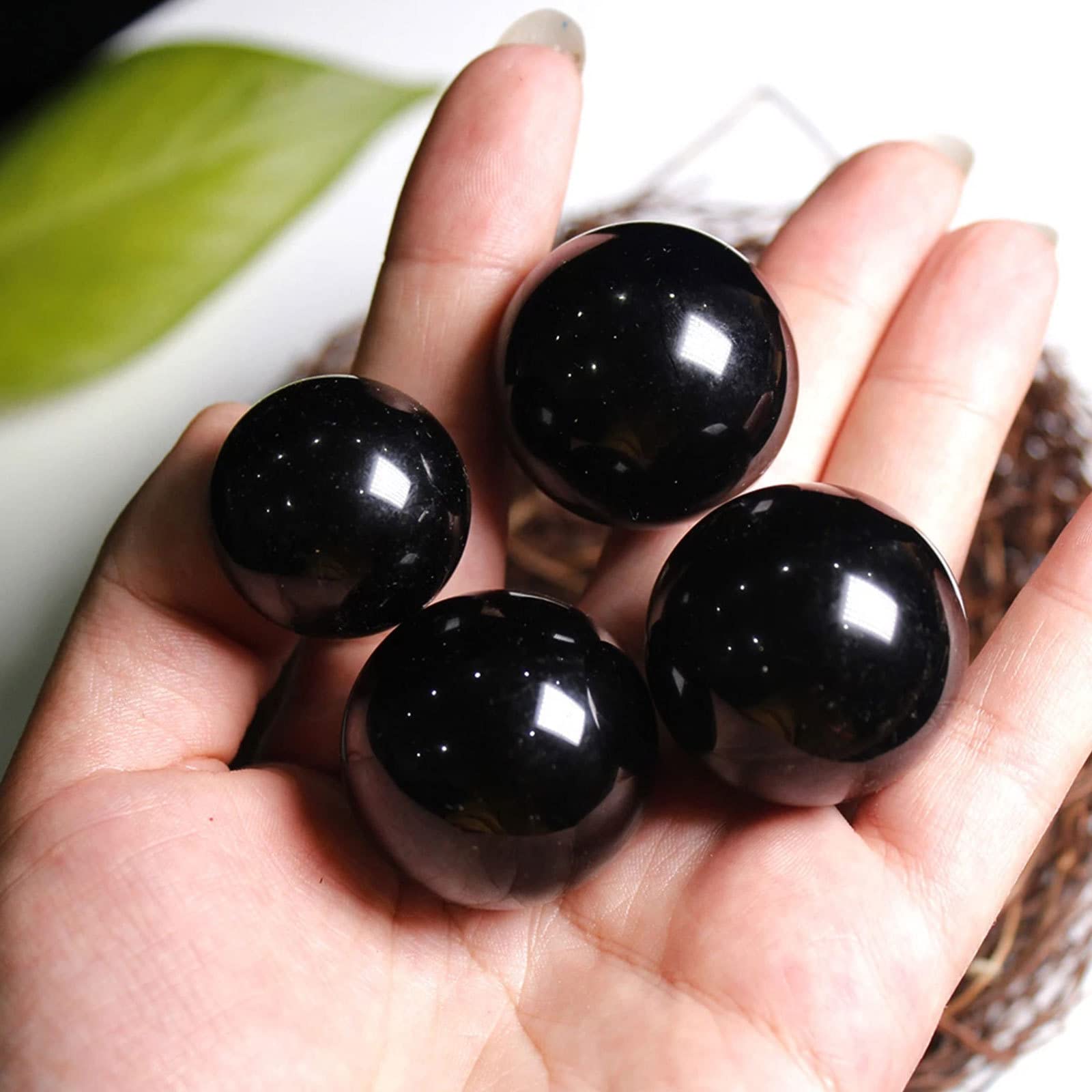 Zwarte Obsidiaan Kristallen Bollen Decoratieve Bal