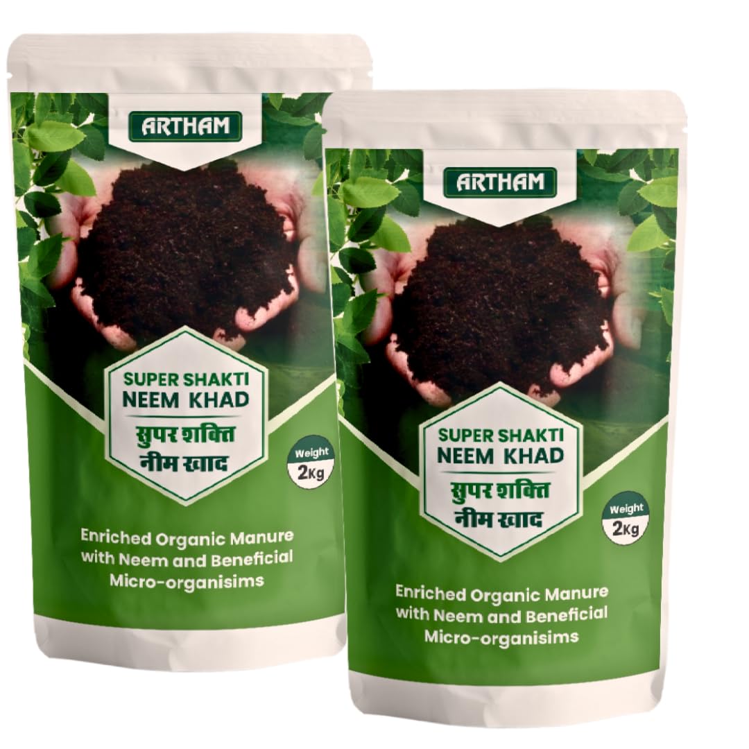 Farmgokart |NEEM COMPOST – Natural and Organic | Ready to Use | 4 KG (2 KG PACK x 2 Nos) FOR HOME AND TERRACE GARDENING