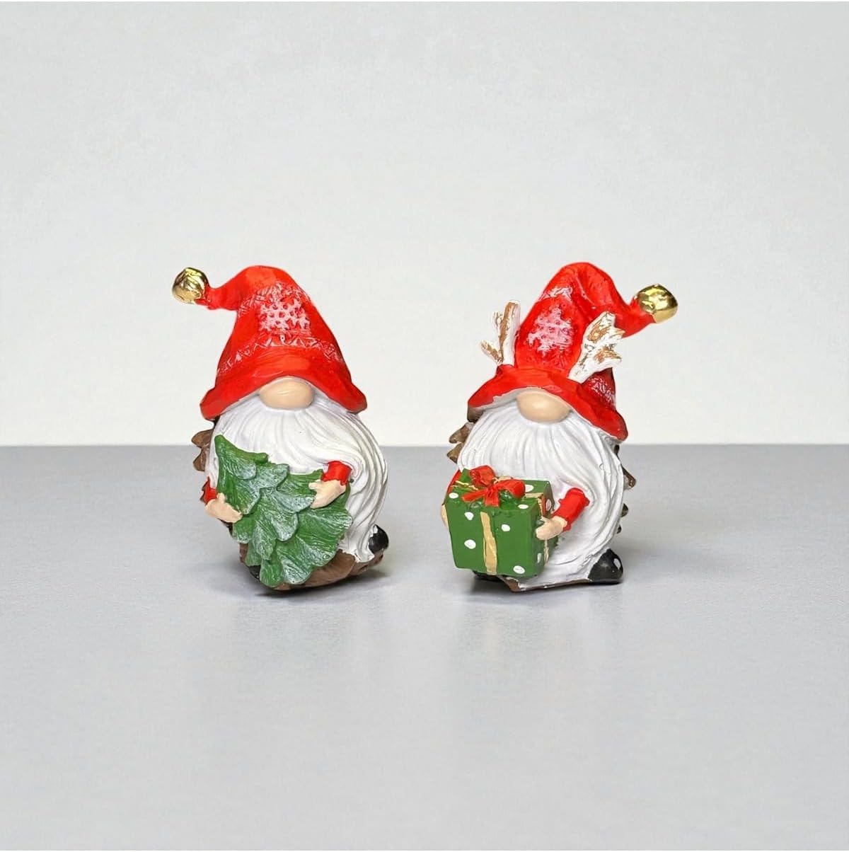 SODEF Christmas Gnome Figurines, Decorative Santa Elf Decorations, Holiday Shelf Ornaments, Pine Cone Accents, 2-Piece Set, Multicolor - Multicolor, One Size