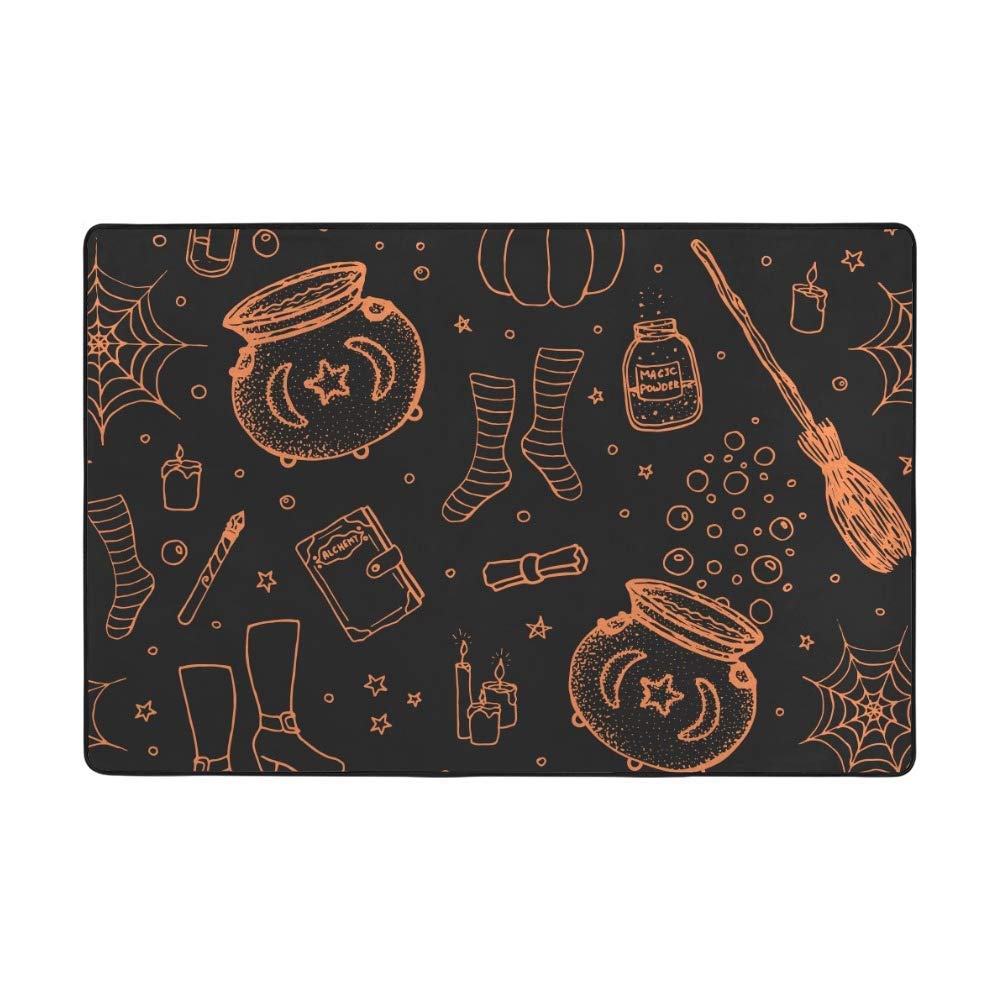 Tapis de sol orange grand format décoration maison pour chambre adulte et enfant