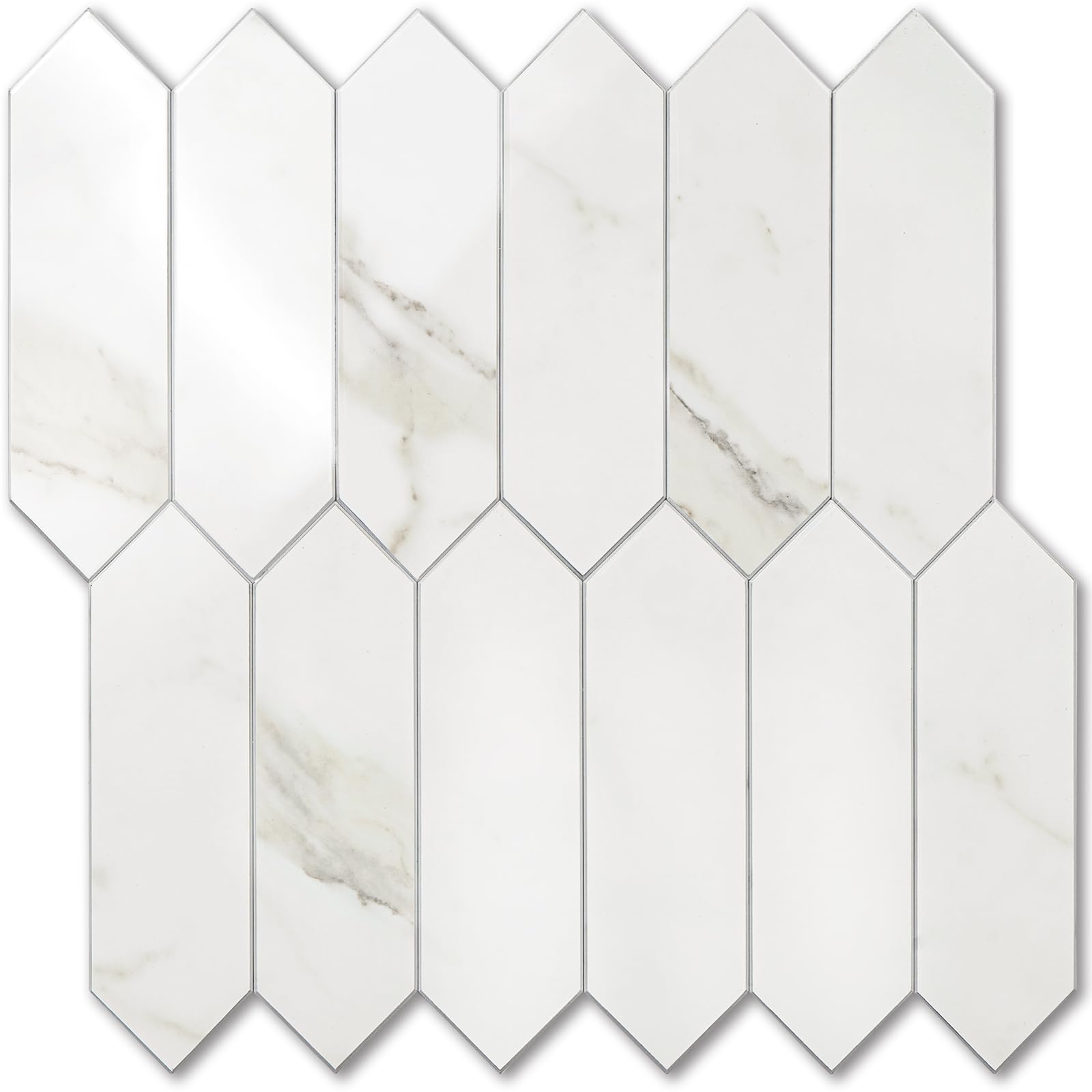 Vamos Tile Glossy White Marble Hexagon
