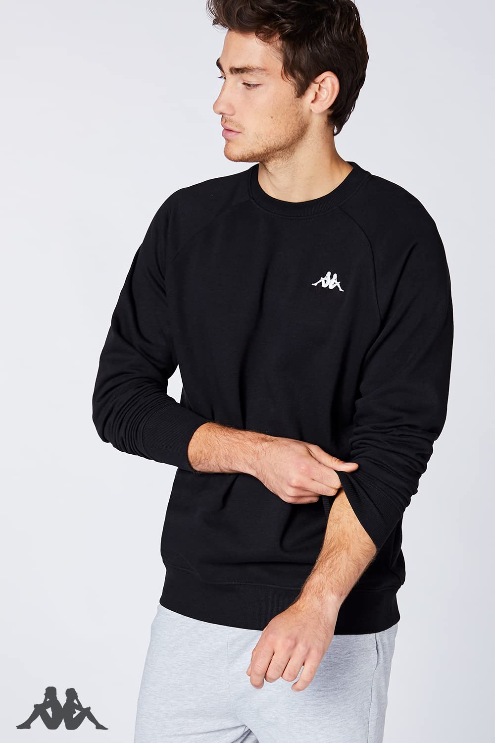 Kappa Vauke - Basic - Sweat-Shirt Unisexe - en Coton - Idéal pour Le Sport et Les Loisirs - dans Les Couleurs : Bleu, Gris et Noir