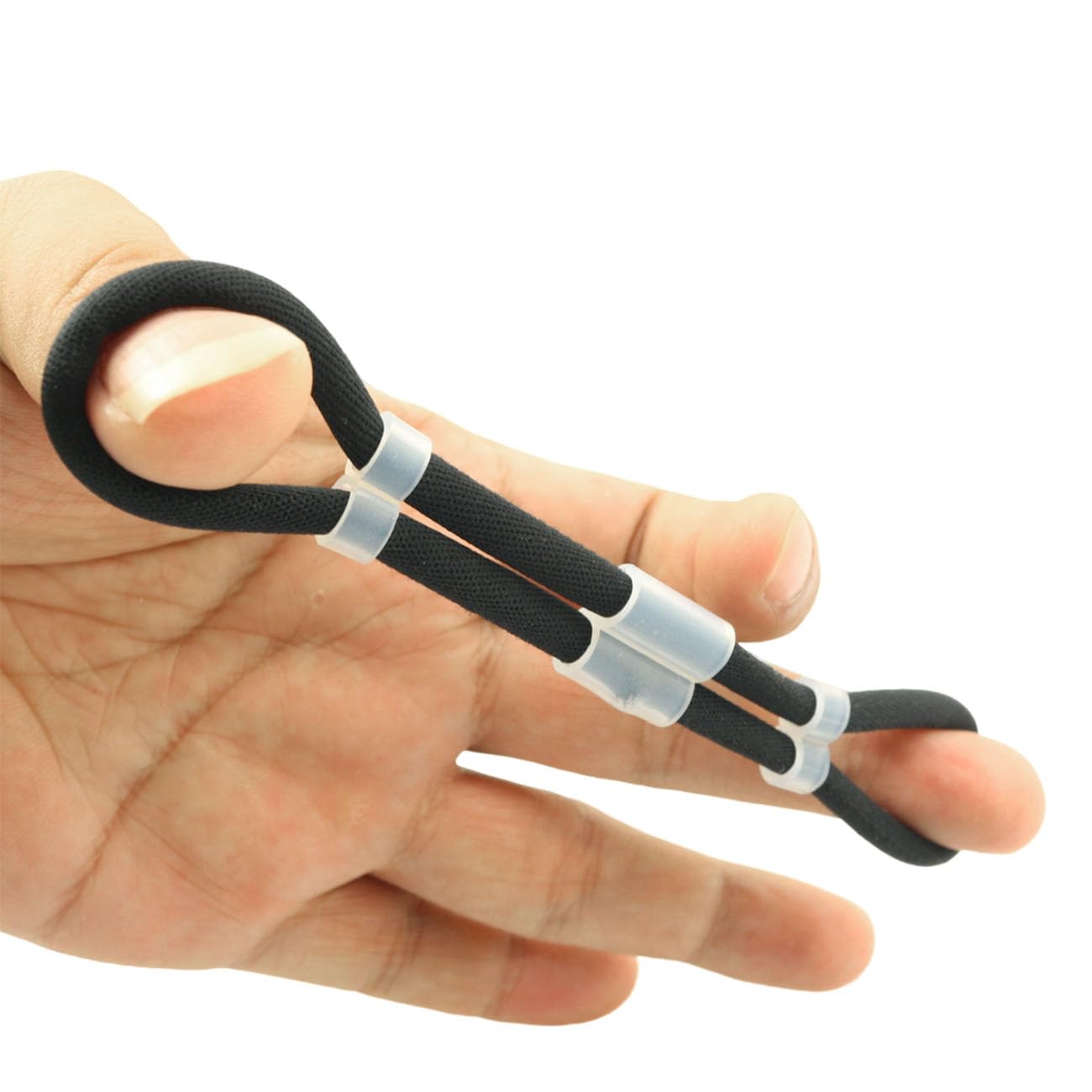 SQXBK Black 14.5cm/5.7inch Shooting Accessory Archery Fingersling Adjustable Fingersling Archery Finger Sling Elastic Cloth Archery Fingersling for Recurve Bow