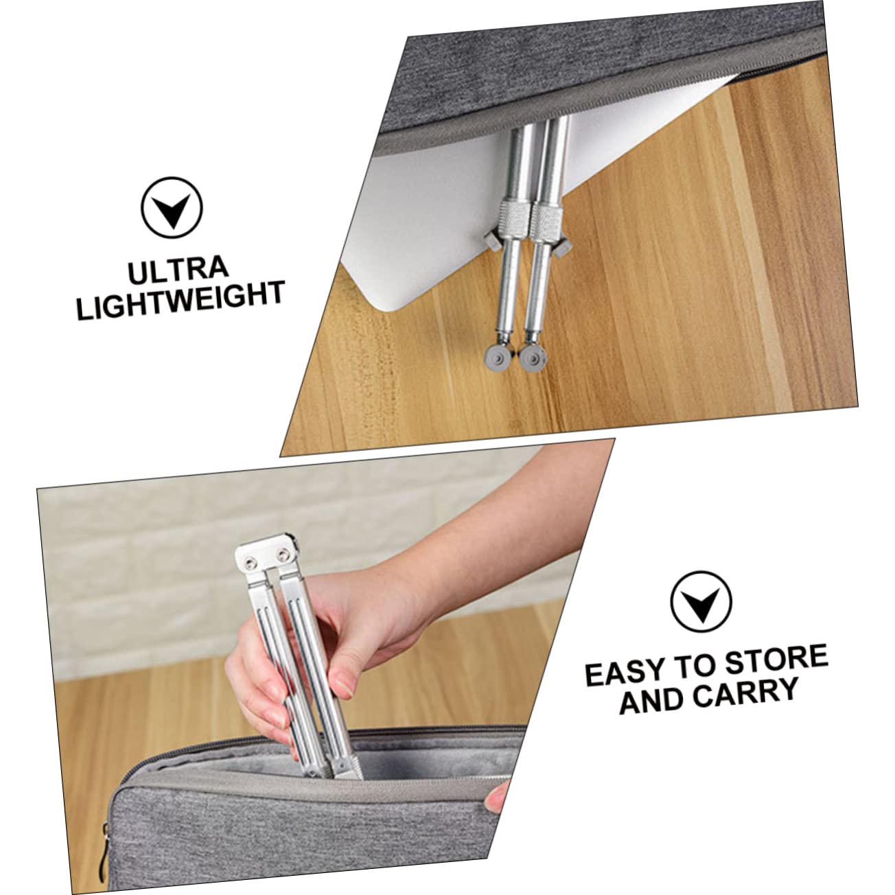 2 Piezas Soporte Portátil Ajustable de Aluminio Base de Refrigeración Telescópica y Plegable para Laptop Diseño para de Portátiles y Tablets