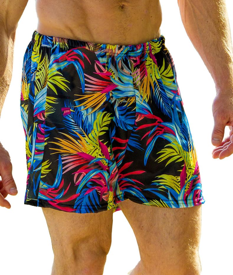 Men's Tan Through Swim Trunks, Paradise, Large