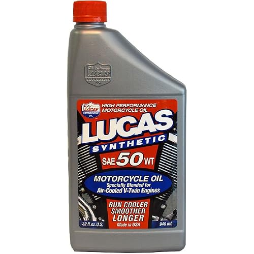Lucas Oil 10765 SAE 50WT Synthetic Motorcycle Oil - 1 Quart, Multi-Colored