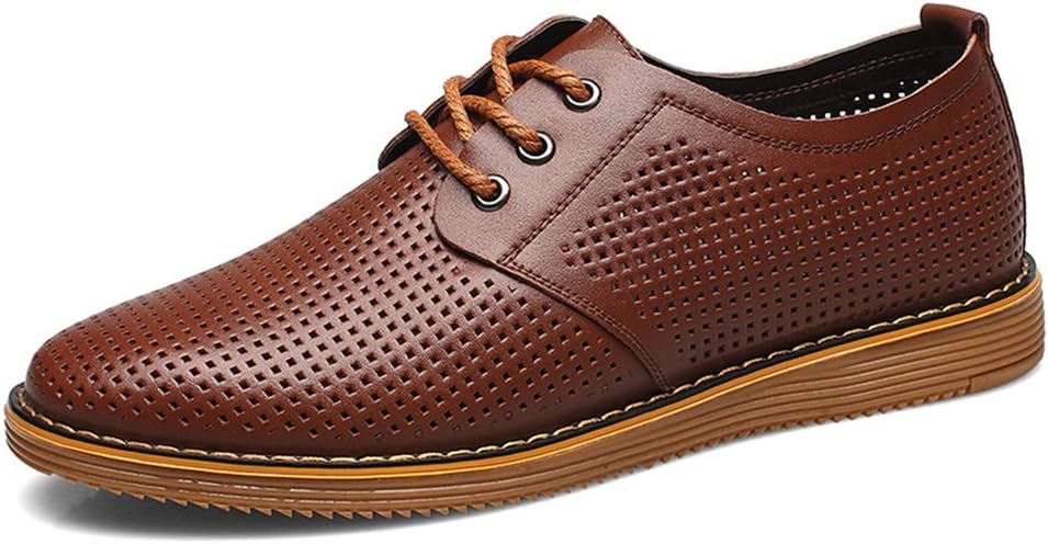 Diffyou Men's Hollow Out Slip On Casual Shoes Formal Oxfords Brown 11 D(M) US