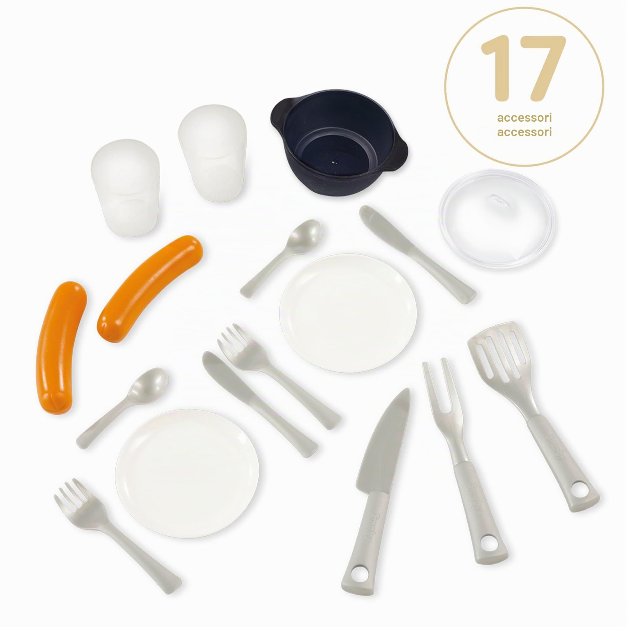 Smoby Life - Cucina estiva - Compatibile con molte case - Piastra grill, lavello con rubinetto - Materiale riciclato - Dai 2 anni - Prodotto in Francia