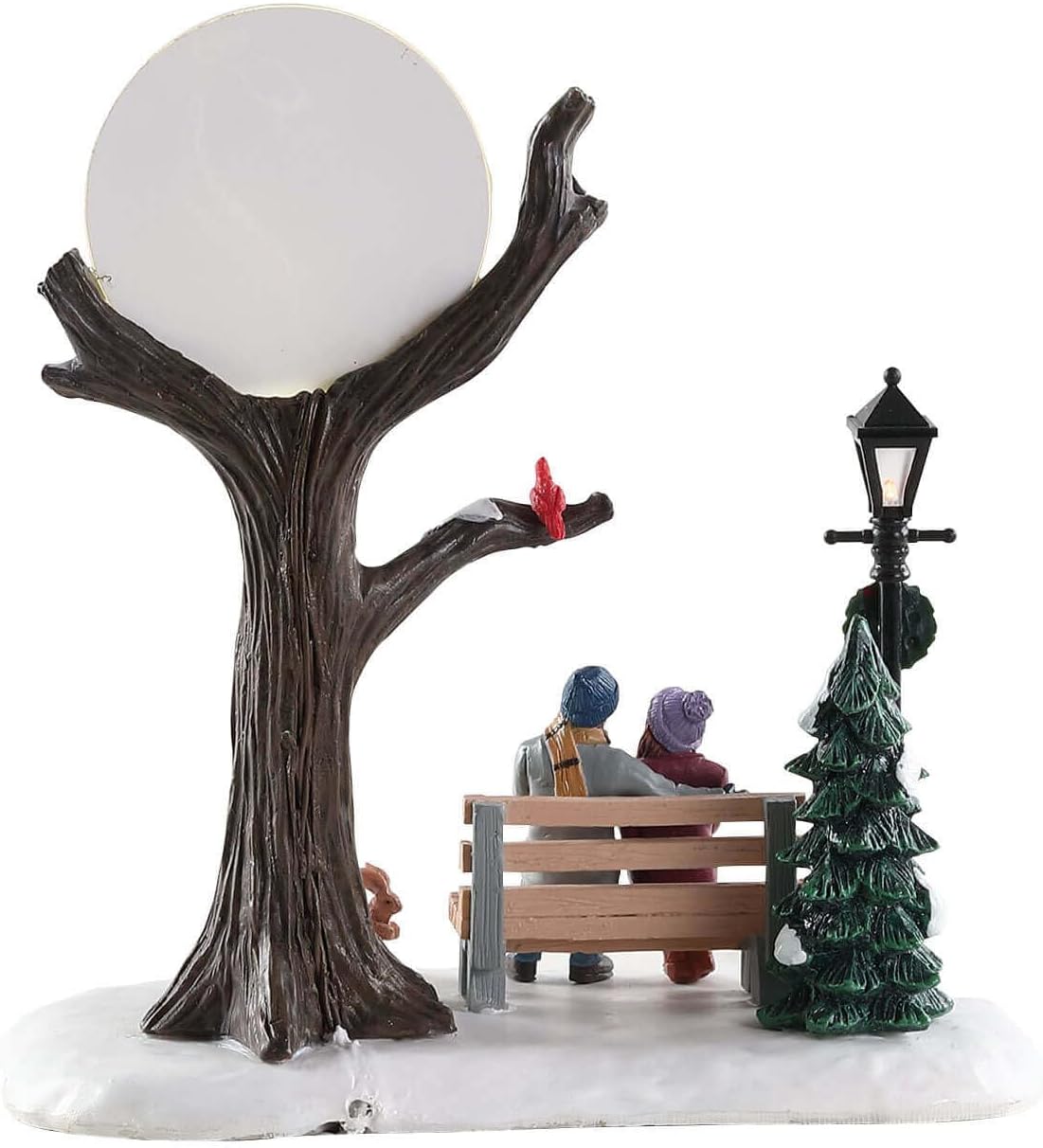 Lemax 84359 - Christmas Moon - Christmas Under The Full Moon - New 2018 - Vail Village Table Pieces - Illuminated LED Polyresin Table Piece - Decoration/Christmas Decoration - Christmas World /