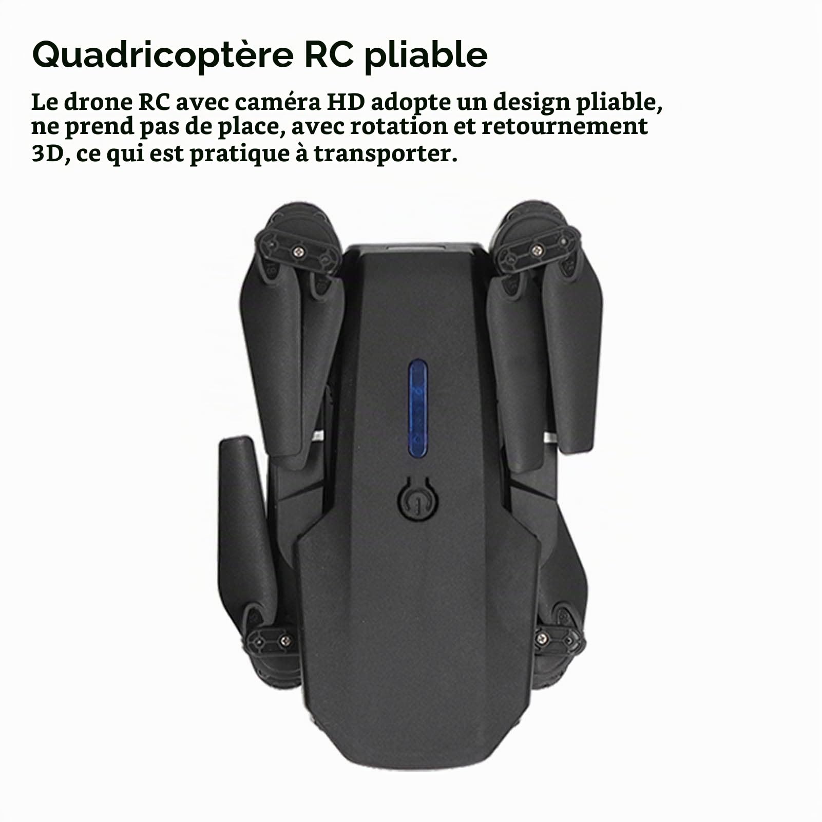 VBESTLIFE Drone E88 avec Double Caméra pour Adultes Débutants, Drone Quadricoptère RC Pliable avec Fonction Vidéo, Contrôle par Application Mobile