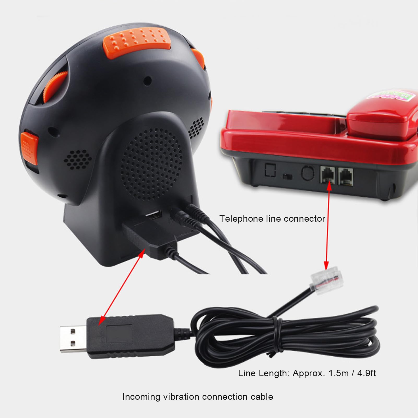 Vibrationswecker für Langschläfer, batteriebetrieben, lauter Wecker mit Schüttelfunktion, USB-Ladeanschluss, für Hörgeschädigte, Schlafzimmer
