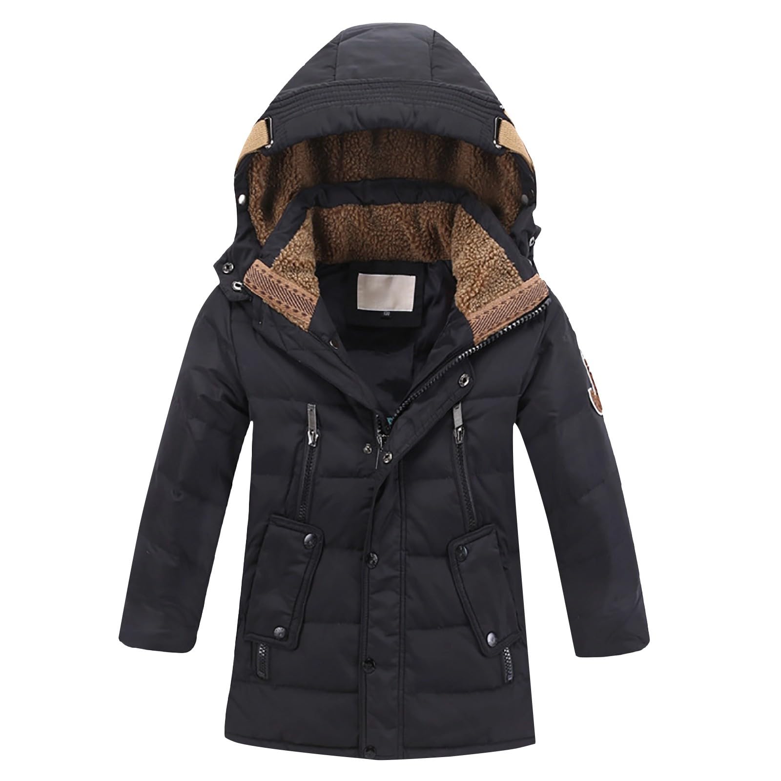 OBiQuzz Chaqueta de invierno para niña: chaqueta de forro polar larga abrigo de invierno cálido sudadera con forro polar chaqueta con capucha resistente al viento chaqueta de color sólido para