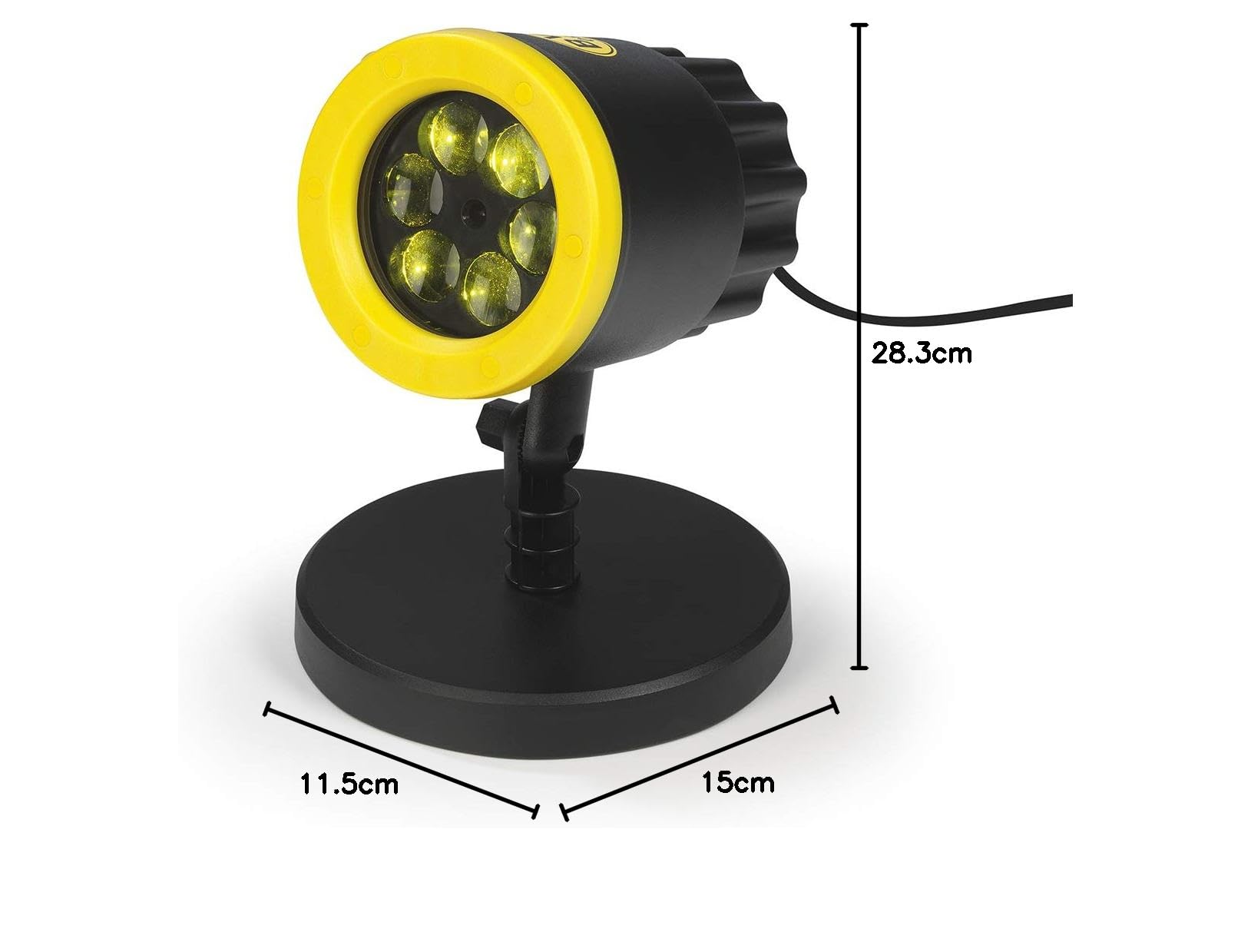 Borussia Dortmund Projektor logo, artykuł dla fanów | reflektor LED z motywem BVB | oświetlenie do Borussia Dortmund Supporter (żółty/czarny)