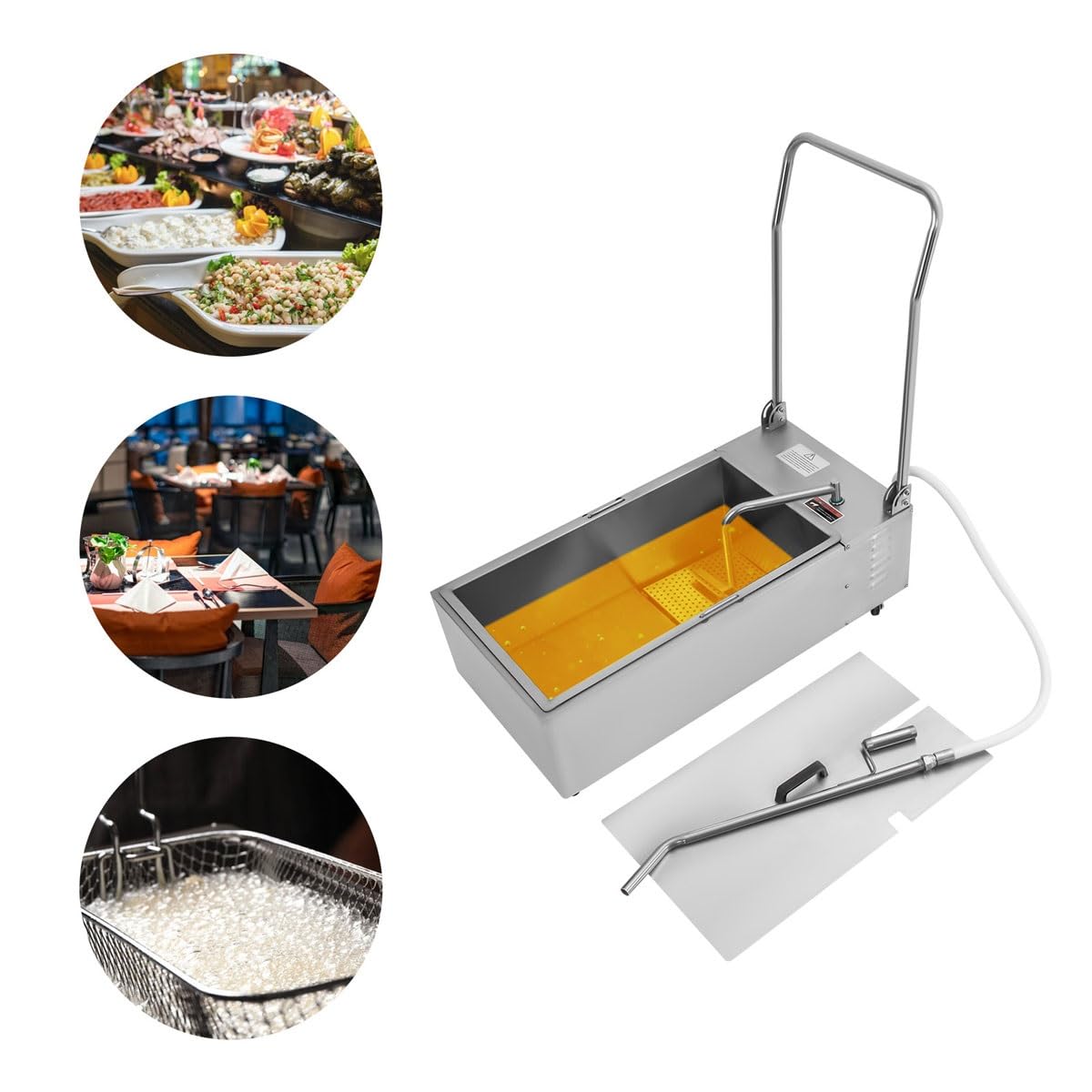 Máquina De Filtrado De Aceite Comercial - Bomba De Aceite De Acero Inoxidable para Freidora para Limpieza De Cocinas con Alto Caudal