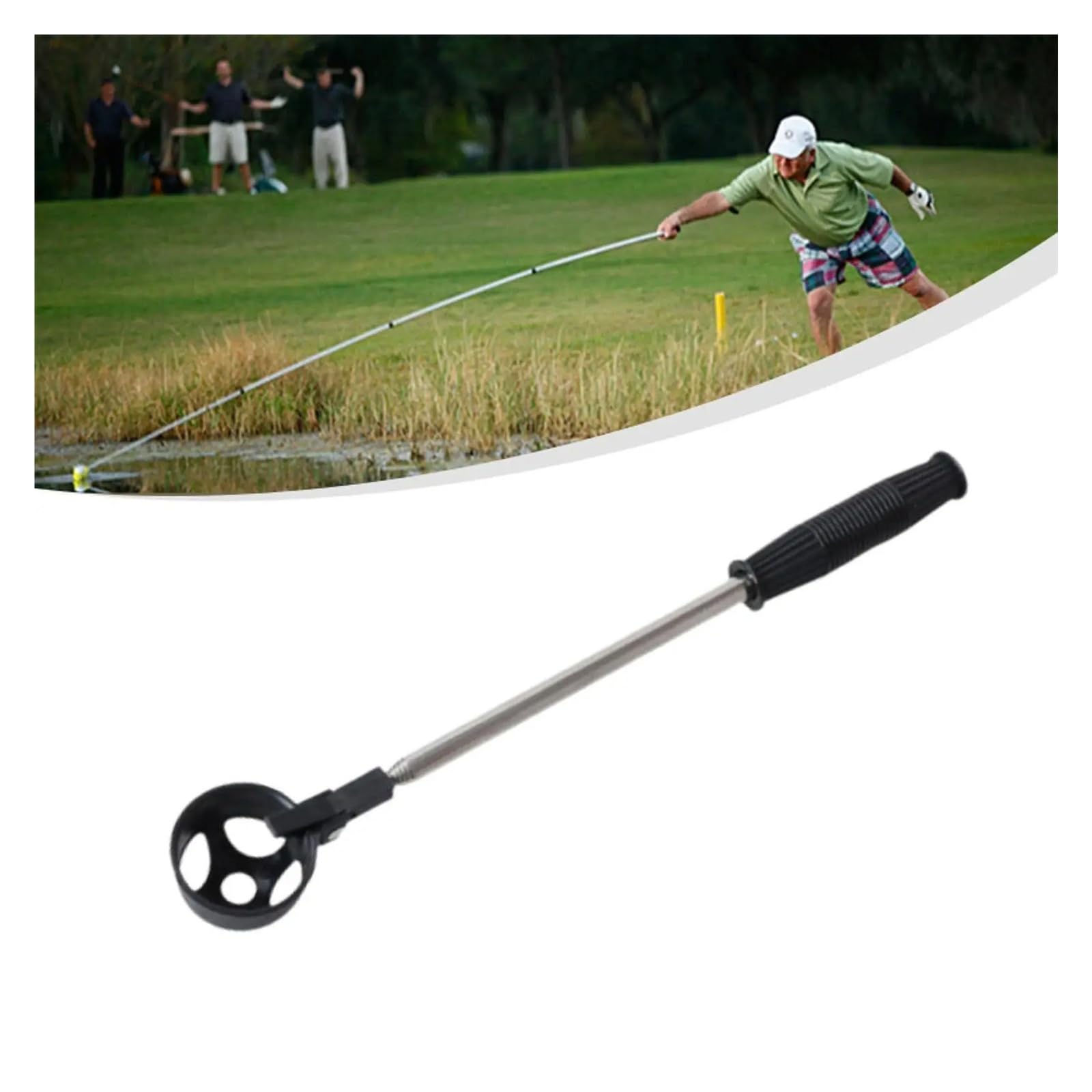 Einziehbare Golfball-Pickerschaufel, tragbares Retriever-Golfzubehör aus Edelstahl for eine effiziente Sammlung
