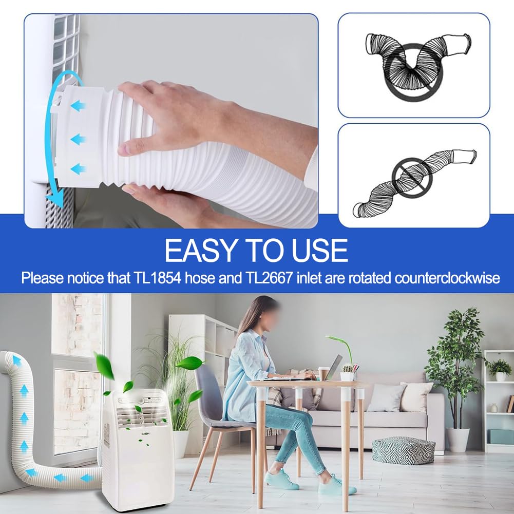Manguera de escape TL1854 para acondicionadores de aire portátiles PACA140E de 5 pulgadas de diámetro, diseño flexible que permite un fácil ajuste durante las operaciones de refrigeración de rutina