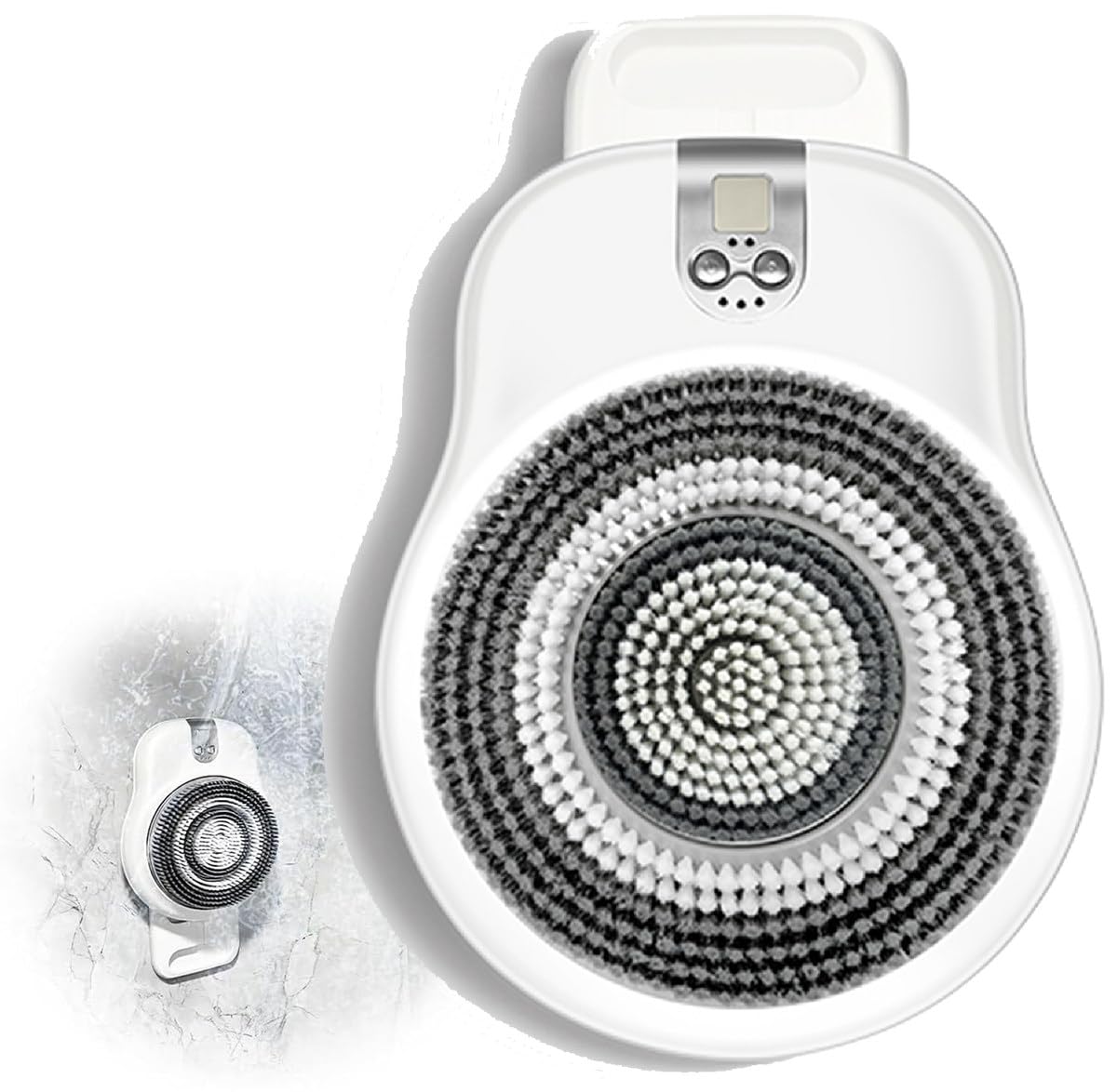 Cepillo de baño eléctrico para Espalda, Cepillo de Espalda eléctrico montado en la Pared, Cabezal de Cepillo Grande de 18 cm, para Ducha, Limpieza Profunda