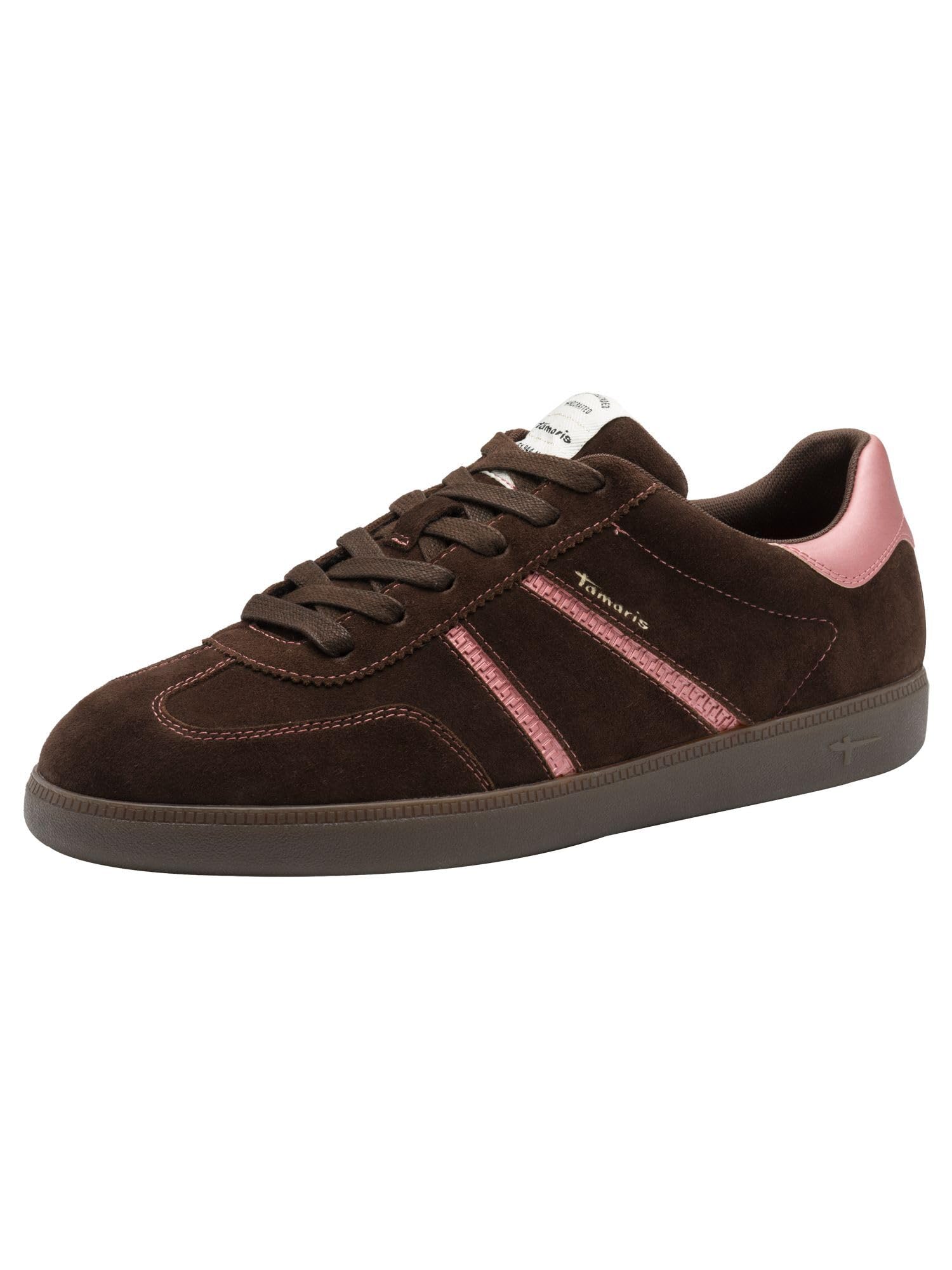 Tamaris Women's Low-Top Trainers, Women's Trainers, Interchangeable Footbed, Mocha Rose, 9 UK