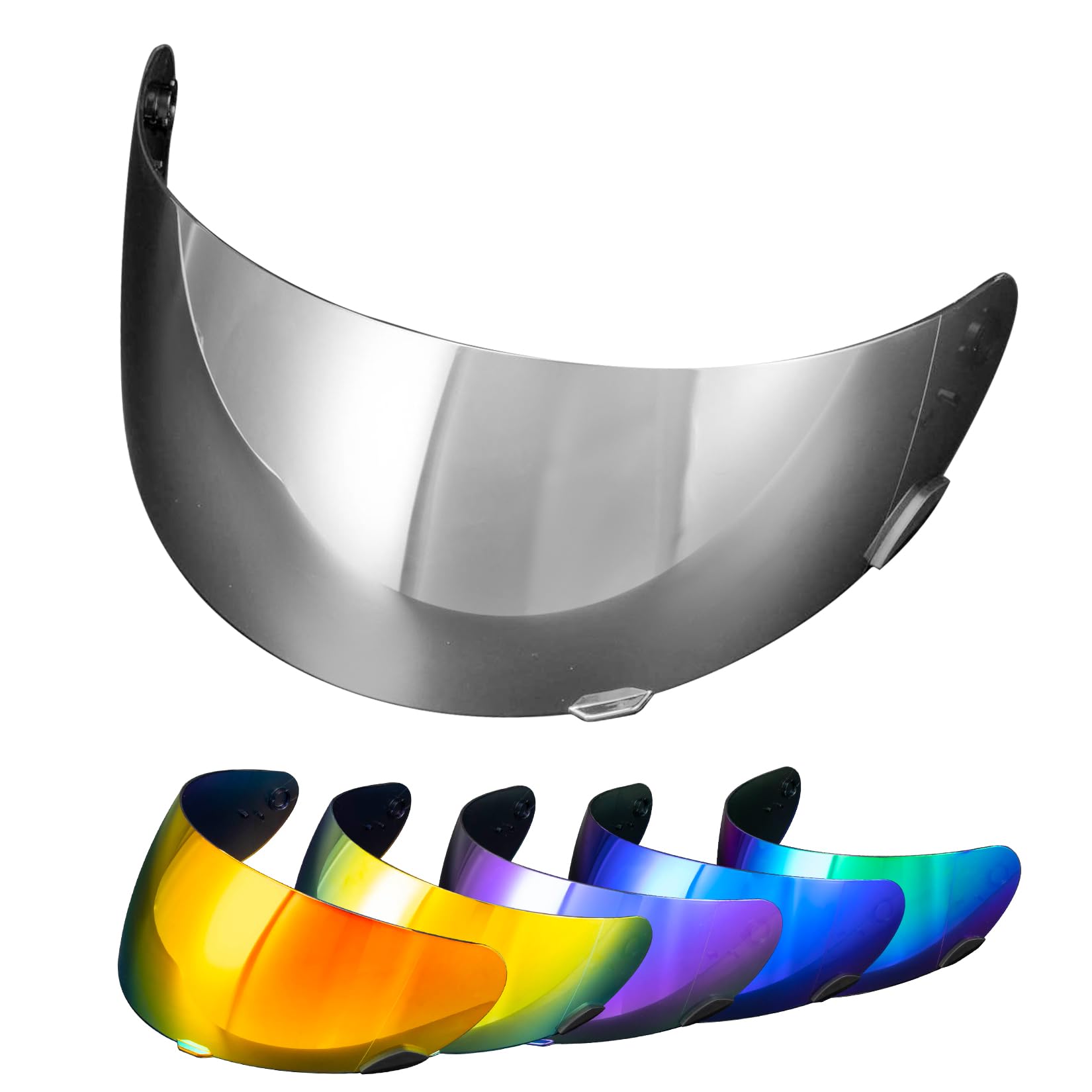 PSLER Qualifier Helmet Visor Motorcycle Face Shield Accessories Replacement for Bell Qualifier/Star/Vortex/RS-1/Revolver,Silver-Mirror