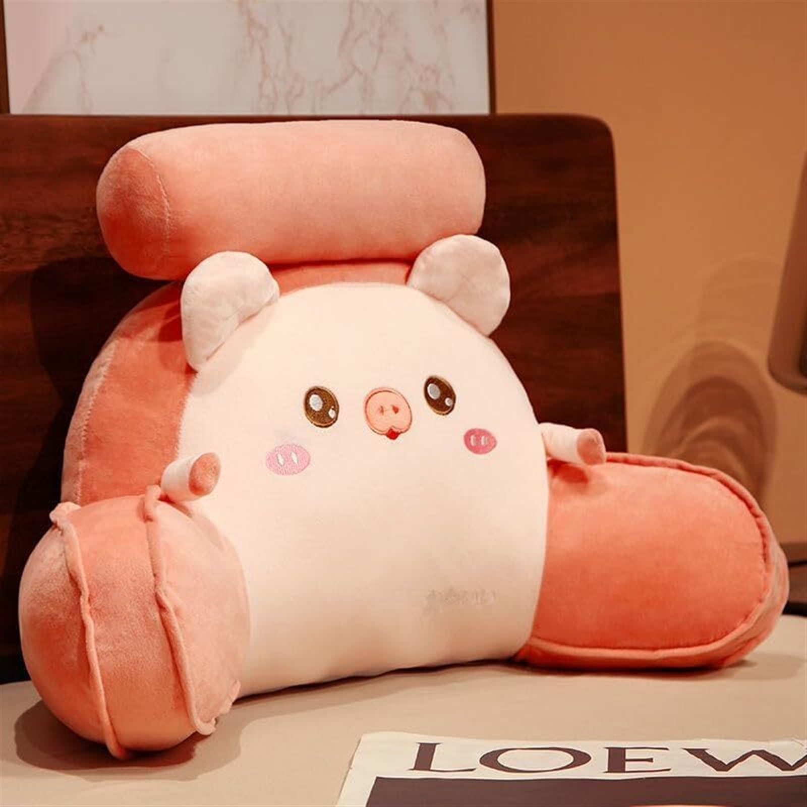 Uoxhfdh Pink Back Support Comfortable Backrest Cushion To Relax Arm And Lumbar Fluffy Waist Rest Cushions(,70 * 45Cm)