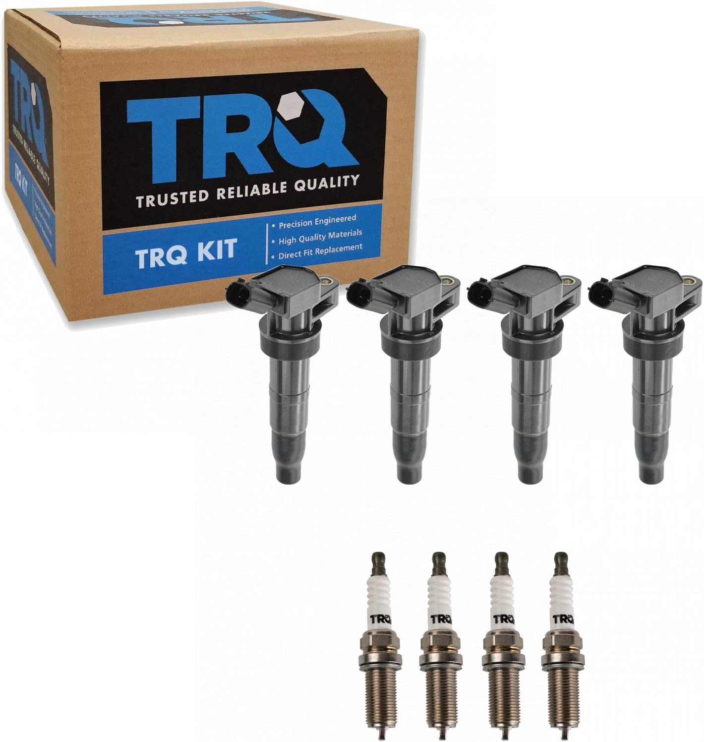 TRQ Ignition Kit Ignition Coil Spark Plugs Compatible with 2008 Hyundai Sonata Kia Optima 2007-2008 Rondo ICA71841