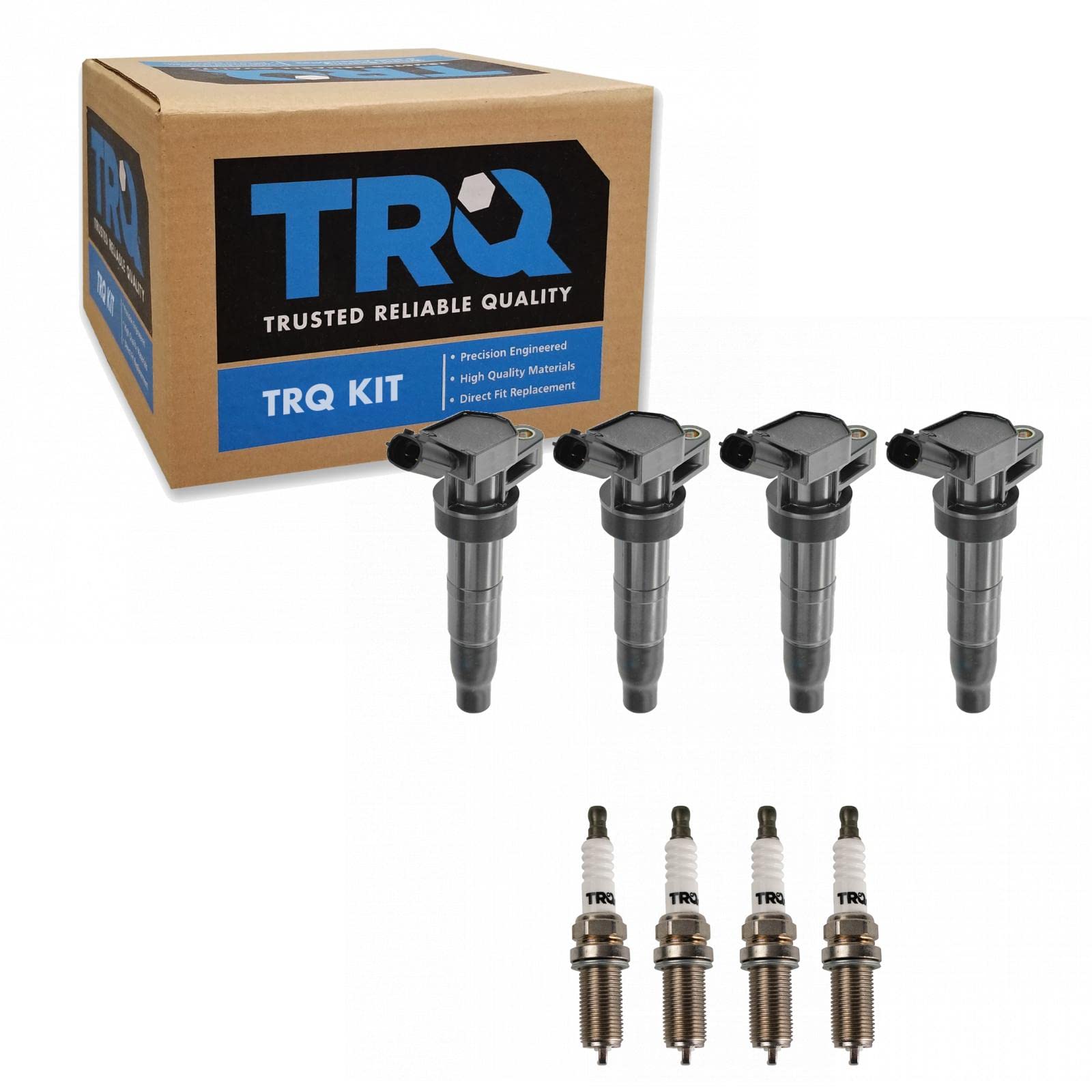 TRQIgnition Coil & Iridium Spark Plug Kit Set Compatible with 2007-2008 Sonata Optima 2.4L