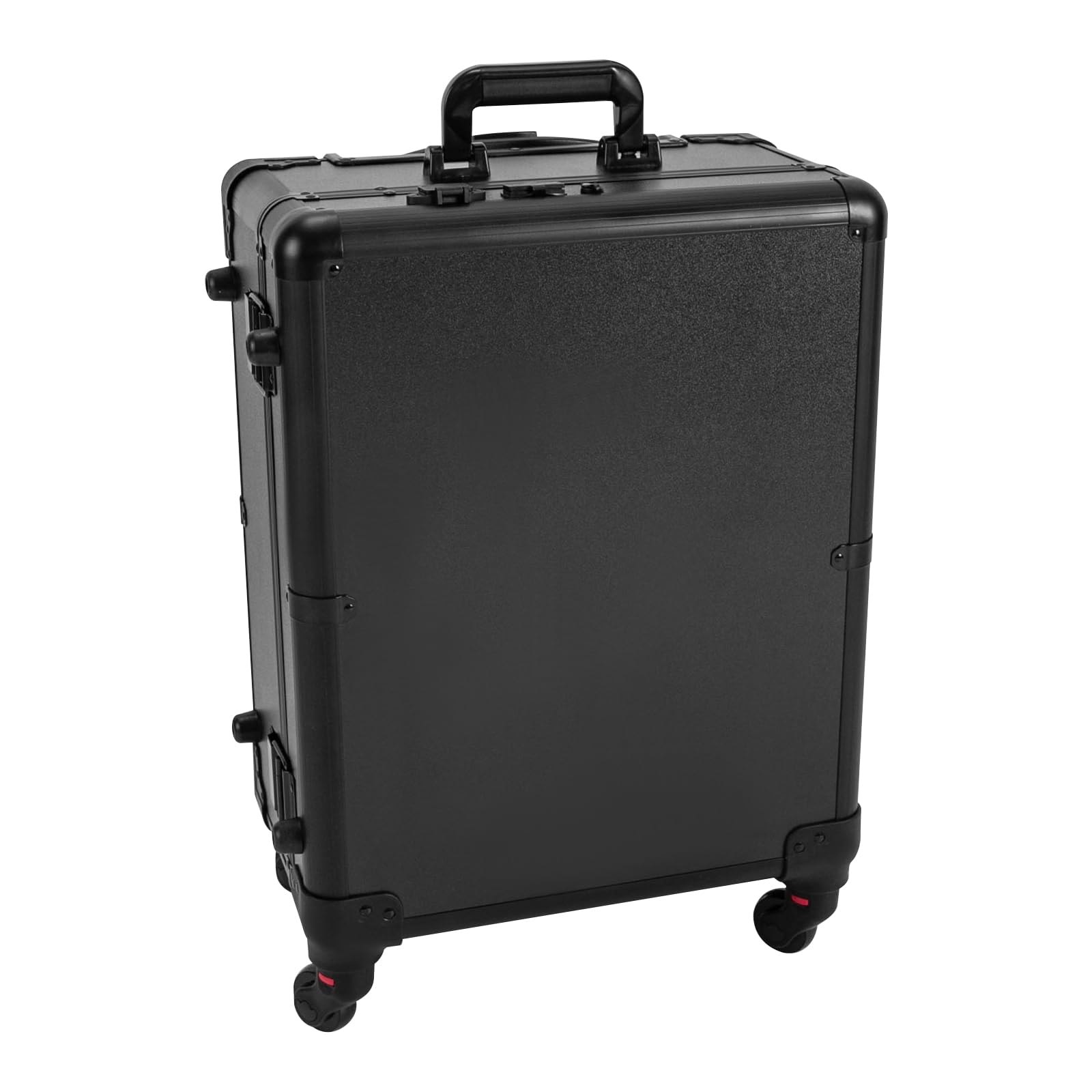 Kosmetikkoffer Trolley mit 8 Beleuchtung - Kosmetikkoffer Groß mit Spiegel Make up Koffer Verstellbare Beinhöhe Schminkkoffer mit Rollen Friseurkoffer (Schwarz)