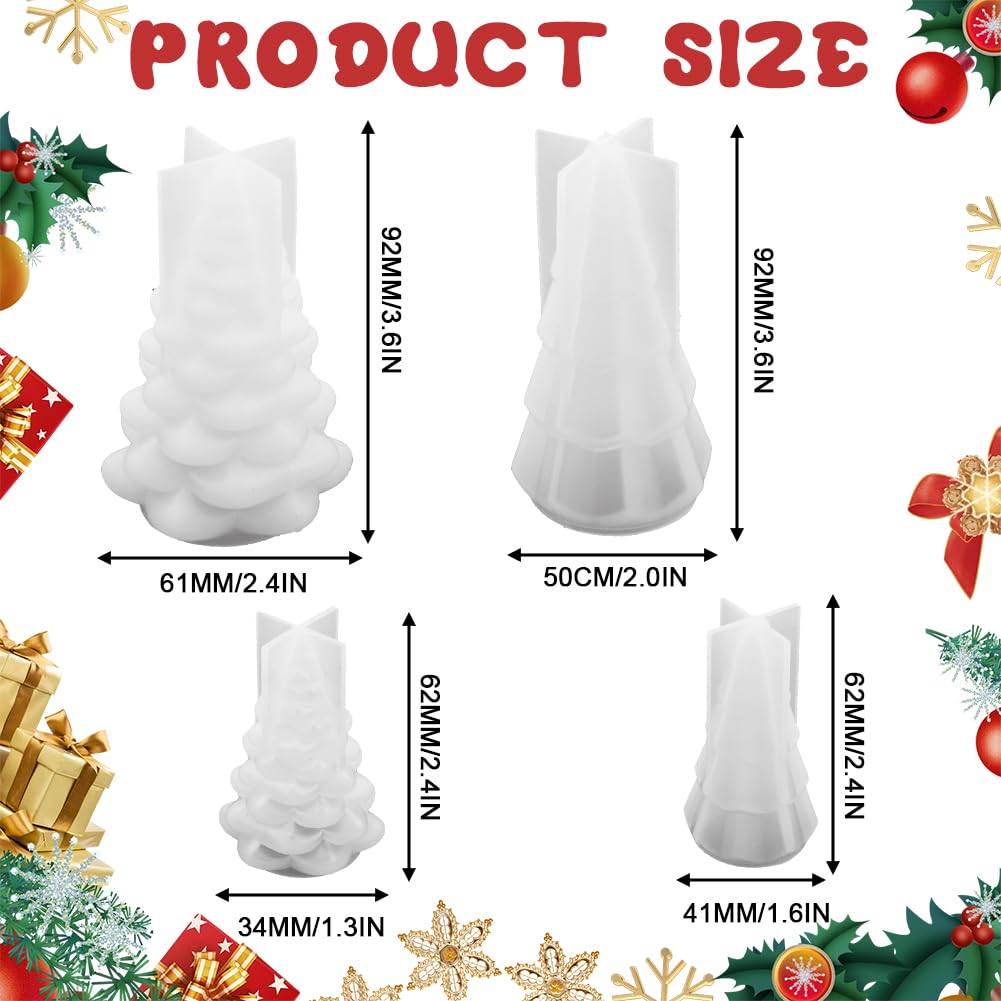 2 Stück Weihnachtsbaum Kerzenformen Aus Silikon - DIY Form Für Duftkerzen