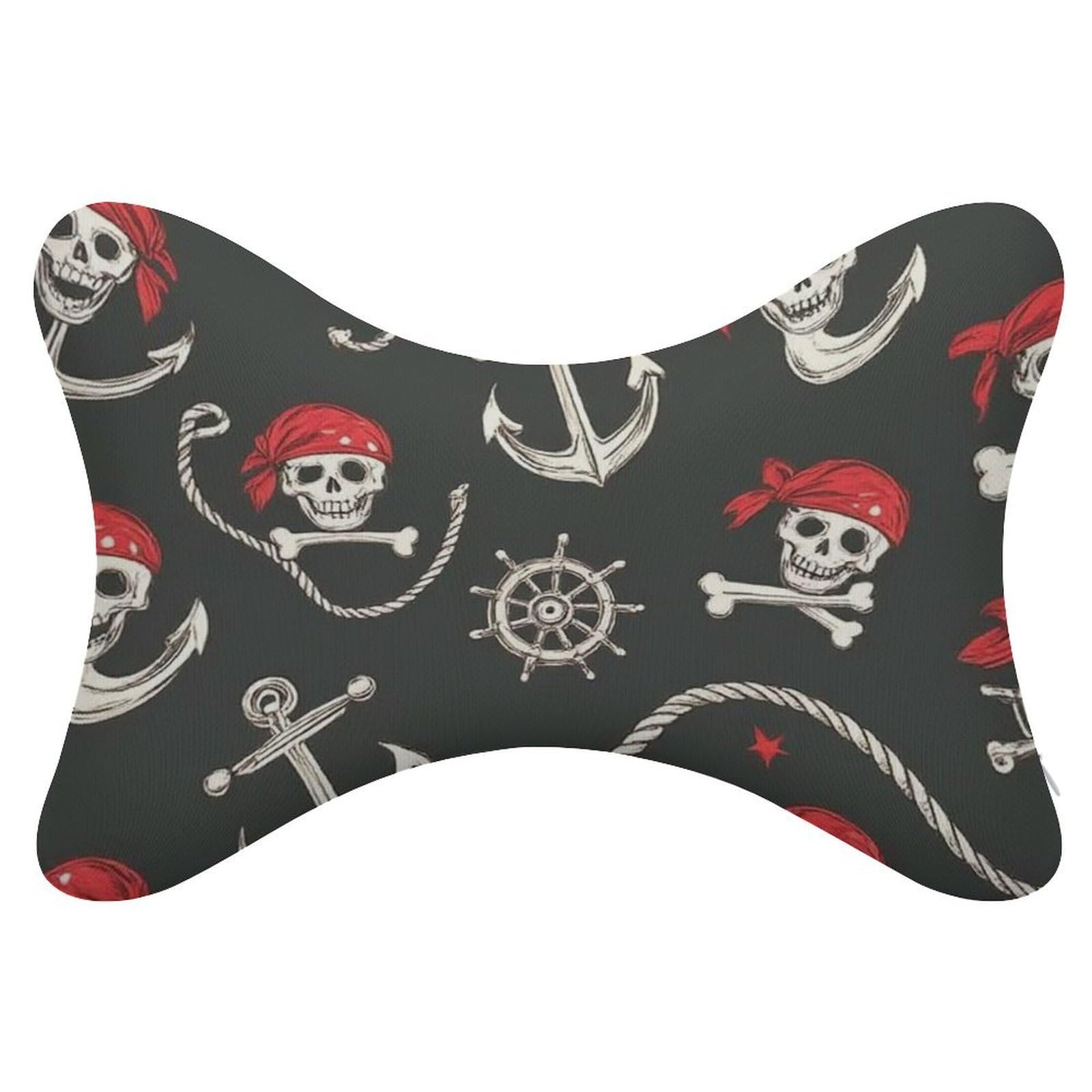 Fashion Airplane Travel Memory Foam Pillow Cervical Automobile Bone Pillow Car Decor Nautical Anchor Pirate Skulls Crossbones
