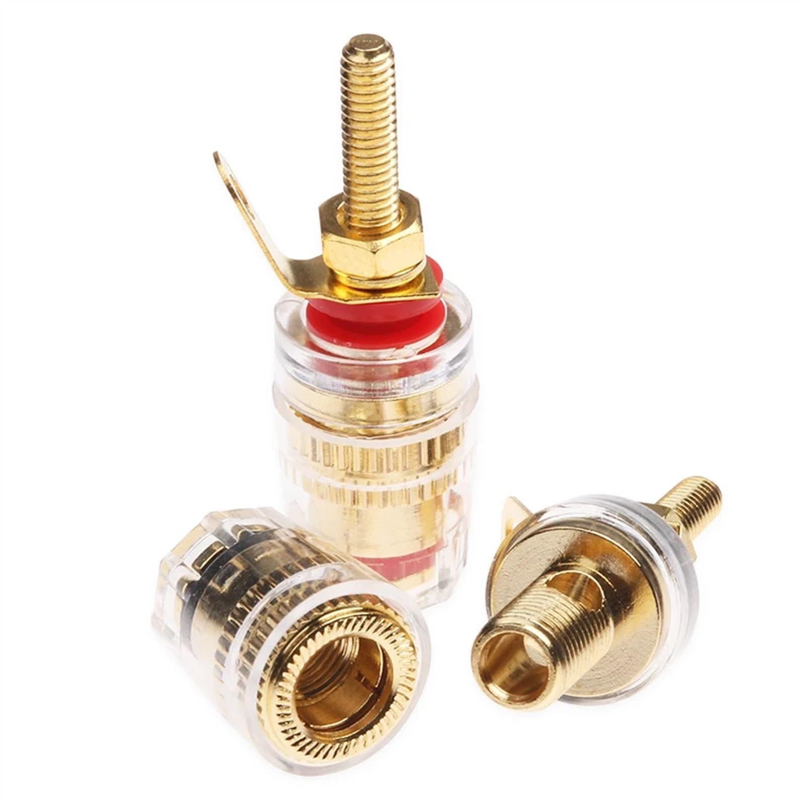 Connecteur de borne de Haut-Parleur plaqué Or 42MM, 8 pièces/lot, connecteur Post-amplificateur adapté à Une fiche Banane de 4mm