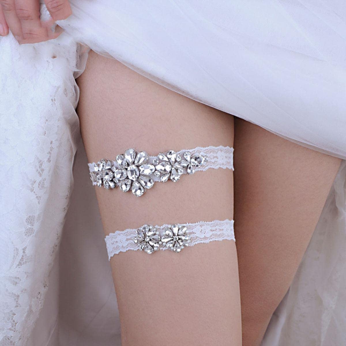 Dame jarretière Sexy Dentelle élastique Ceinture Jambes Anneau Harnais pour Femmes Mariage Fille Maison fête THS05 TH20-THS05 20 (THS35 20 B)