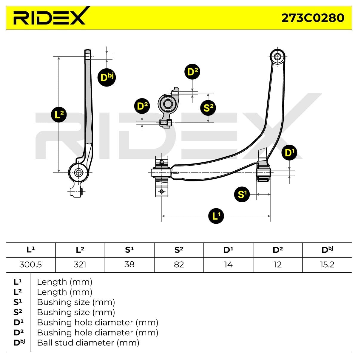 Wahacz Zawieszenia Koła RIDEX 273C0280 przód lewo Kompatybilny z PEUGEOT 406 8B 406 Break 8E/F 406 coupe 8C