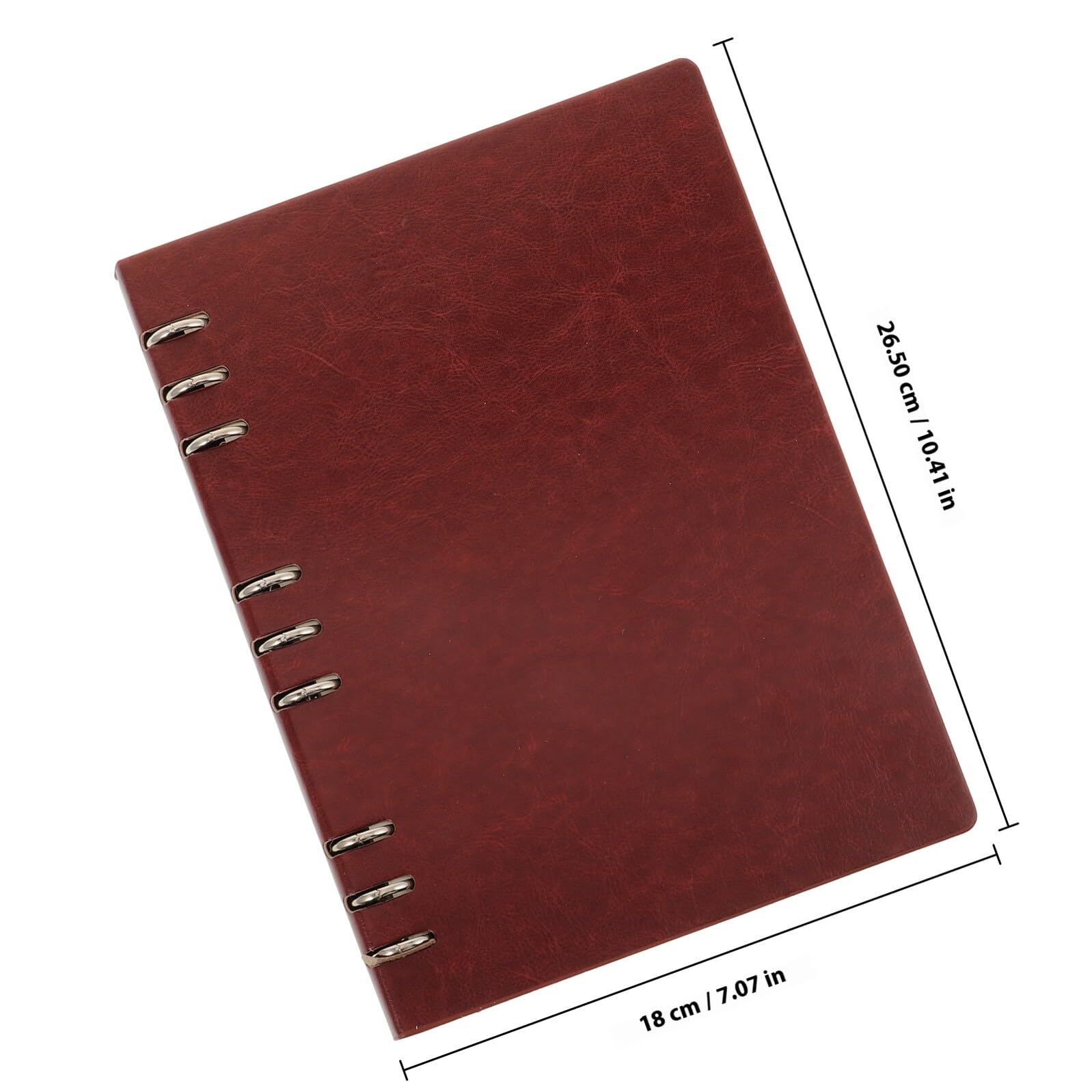 ABOOFAN Quaderno ad Anelli Marrone in Pu Copertina Rigida per Ufficio