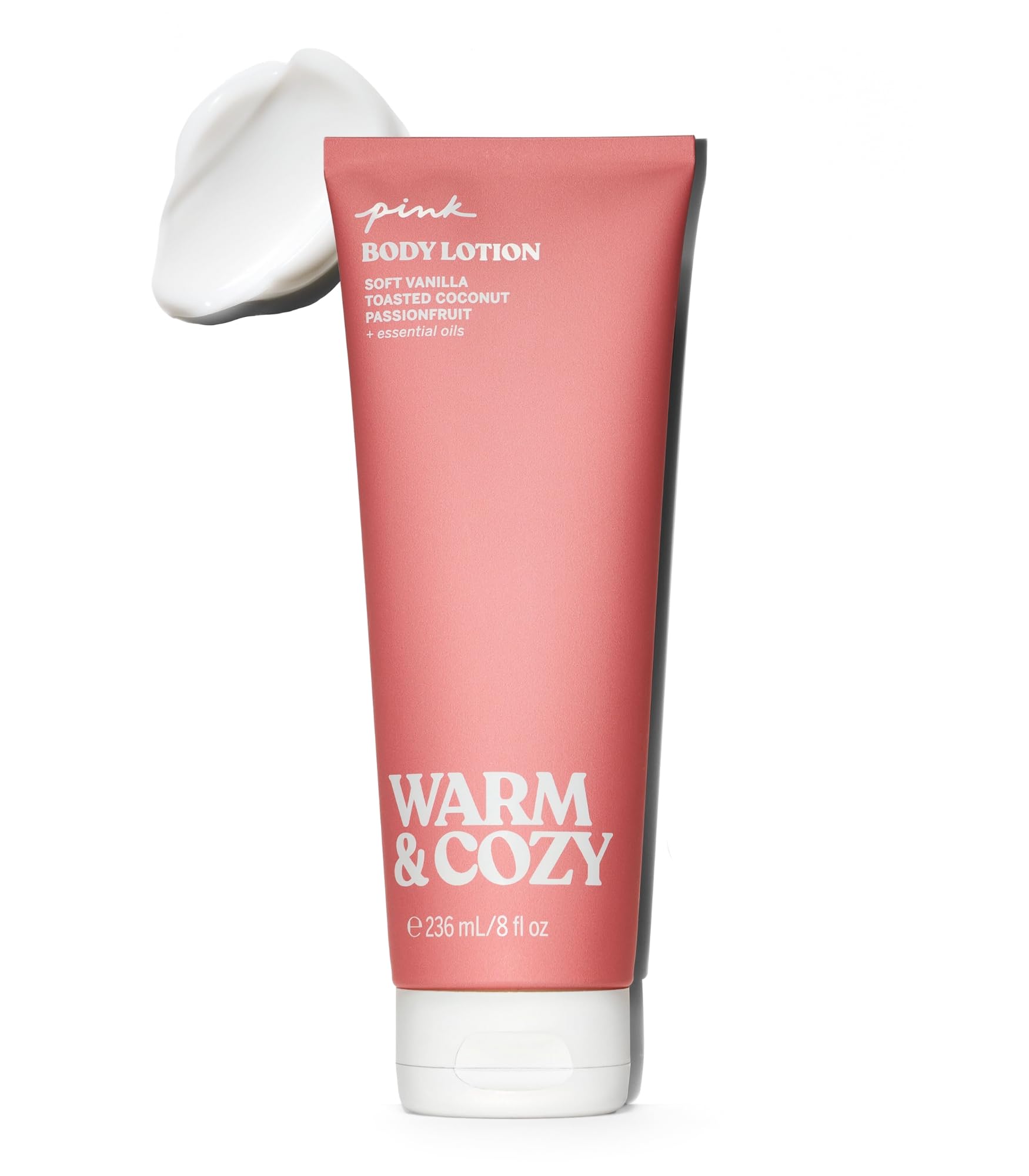 PINK Warm & Cozy Fragrance Body Lotion, Notes of Vanilla, Coconut & Passionfruit (8 oz)