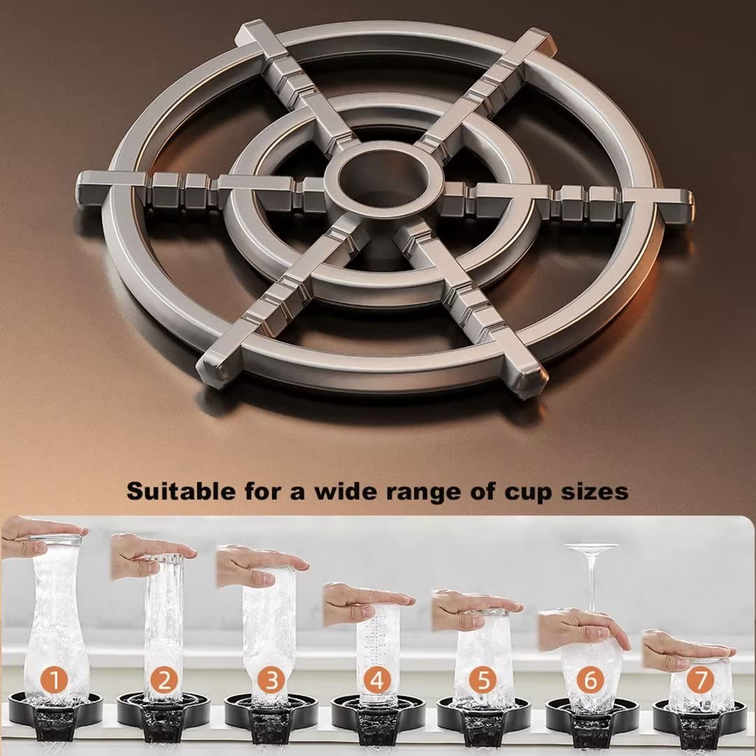 Lavabottiglie per rubinetti da Cucina, Accessori per lavastoviglie in Acciaio Inox, sciacquabicchieri per Bar, sciacquabicchieri per lavelli, lavabicchieri per lavelli da Cucina (Grigio Stella)