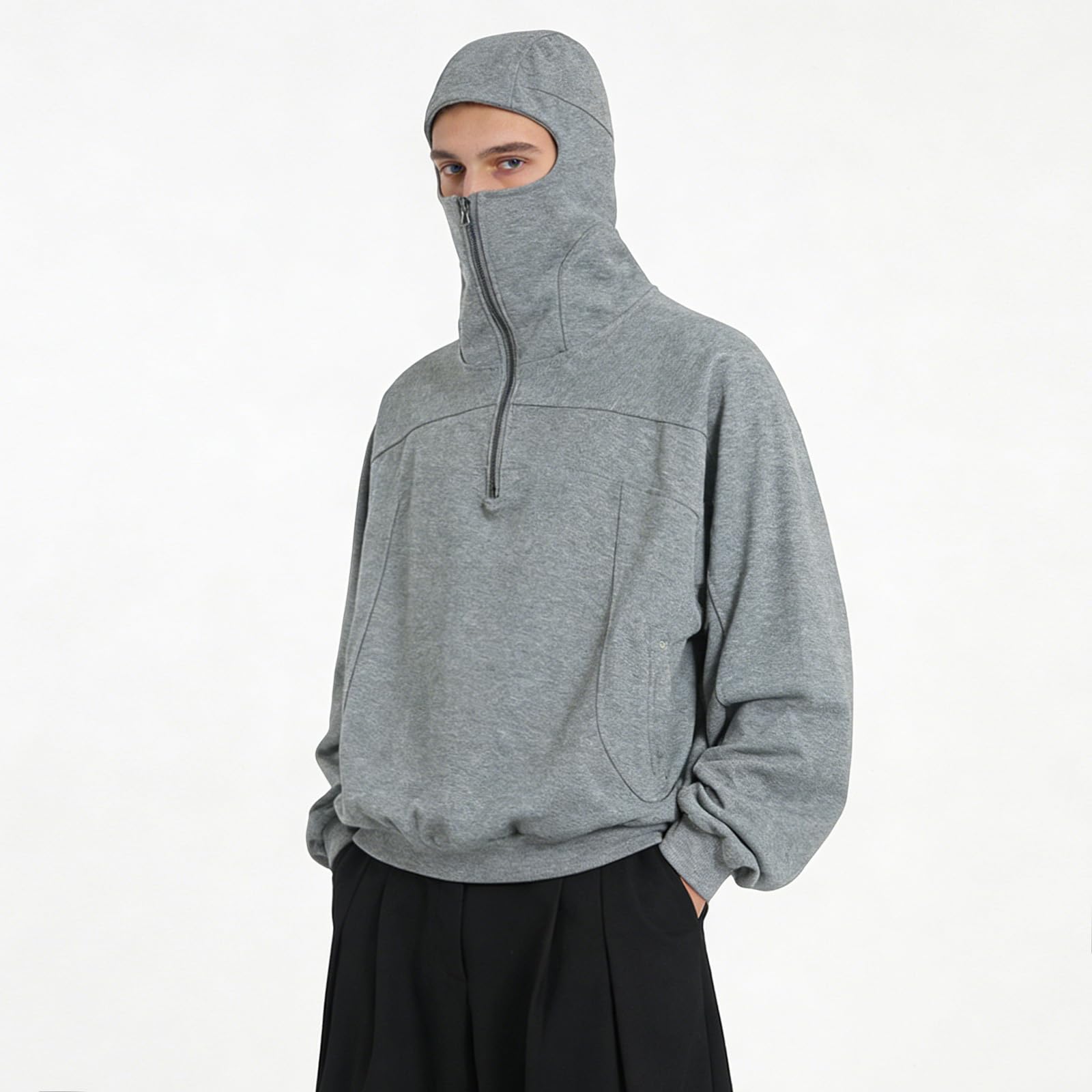 Sudadera con Capucha para Hombre Sudaderas con Capucha De Gran Tamaño Cremallera Y Bolsillo Sudadera para Hombre Y Pasamontañas