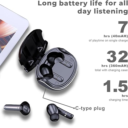 Miniatura 6 de Beatvoxx Auriculares con cancelación activa de ruido. Controlador de 0.512 in, baja latencia 38 ms, Bluetooth v5.3+EDR con IPX6 resistente al sudor