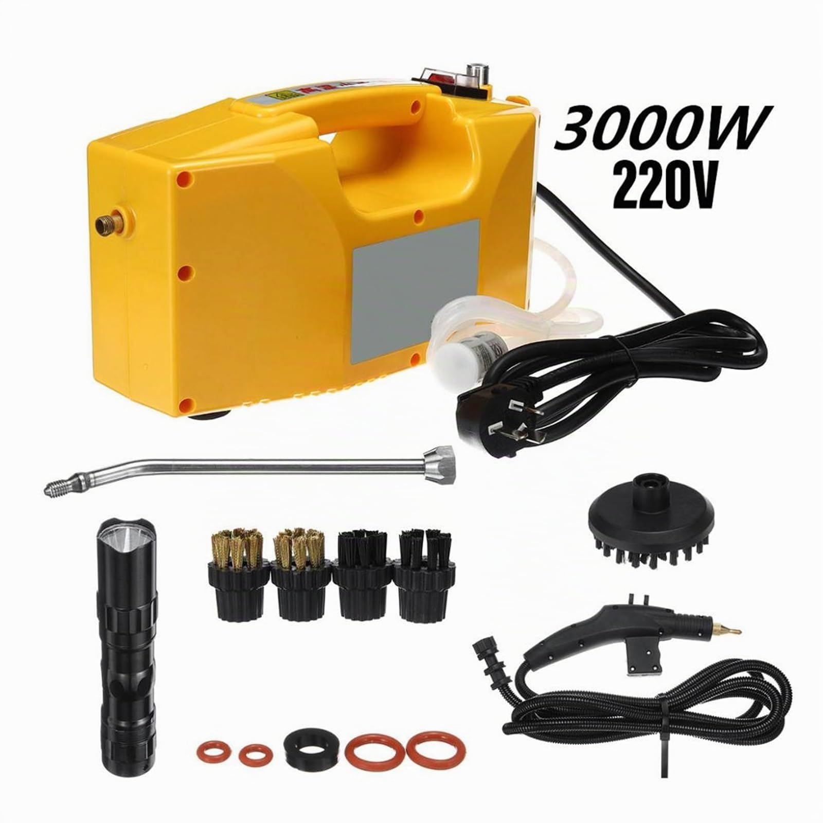 Limpiador a Vapor Industrial, Limpiador de Profesional 3000W, máquina Limpieza Alta presión con generador portátil for Cocina doméstica(Yellow-3000W)