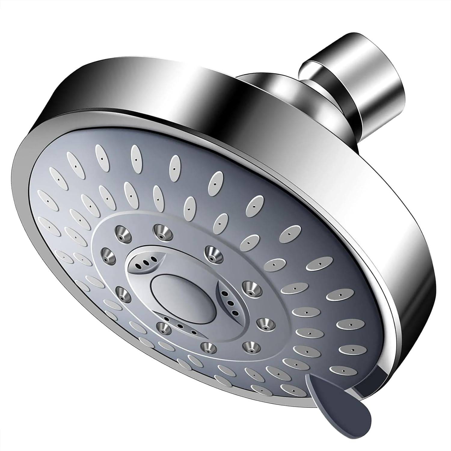 Voolan High Pressure Shower Head 4 Inch Rain Showerhead High Flow Bathroom Shower with 5