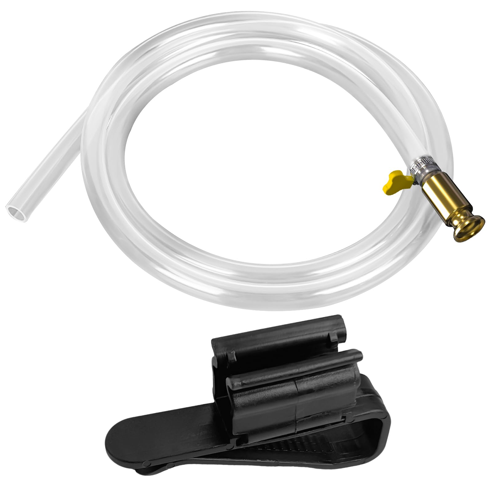Fuel Syphon Pump 200 cm, Siphon Pump, Self Priming Gas Siphon Pump, Siphoning Hose, Priming Syphon Hose Pump, Hand Siphoning kit, for Car Petrol Jerry Can Transfer, 1 x Water Hook und Clamp