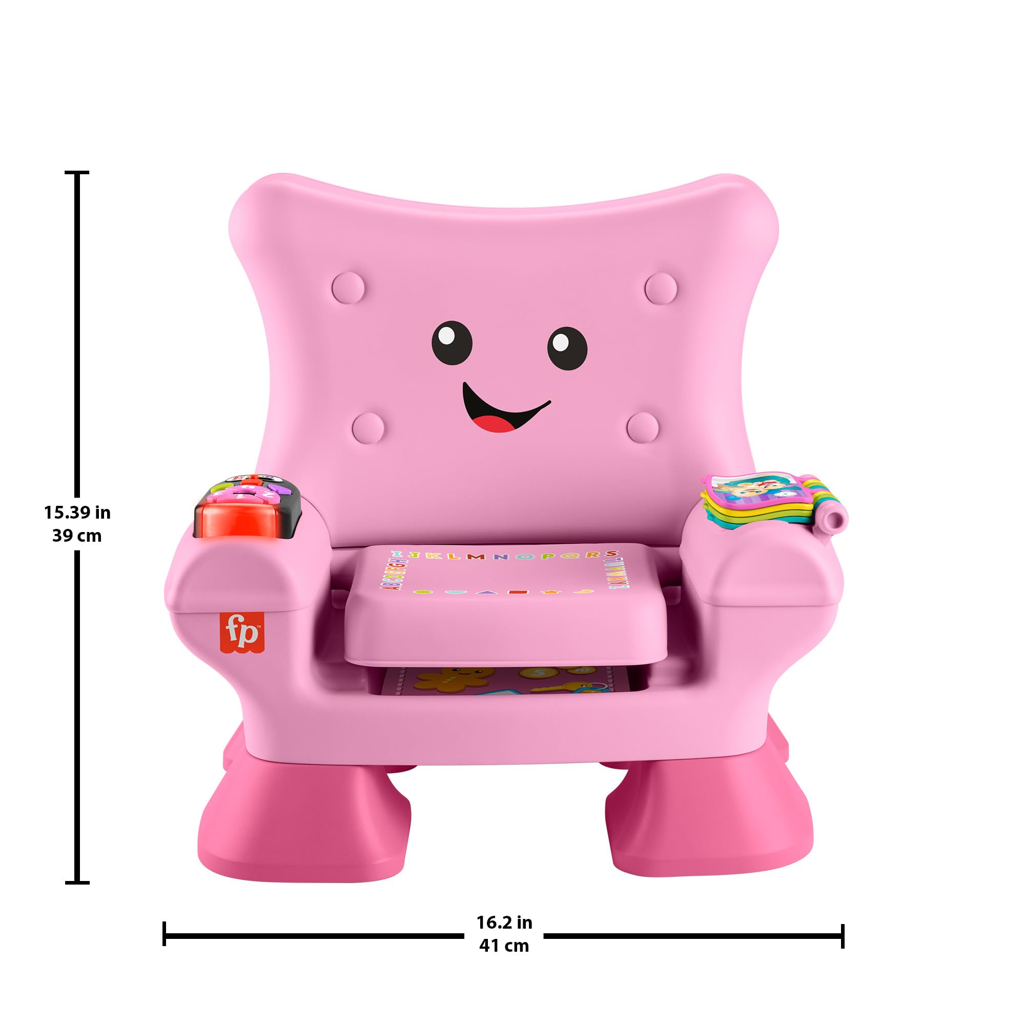 Fisher-Price Chaise Rires & Éveil Smart Stages, multilingue | Anglais, allemand, français, jouet musical rose, lumières & chansons éducatives, activités, enfants dès 1 an, JFF07