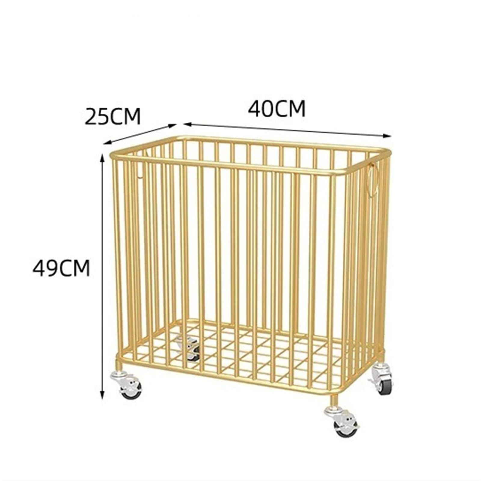 Wäschekorb Wäschekorb New Nordic Luxus Schmutzige Kleidung Korb Lagerung Gold Eisen Körbe Multi-funktionale mit Rädern Wäschesammler(Gold)