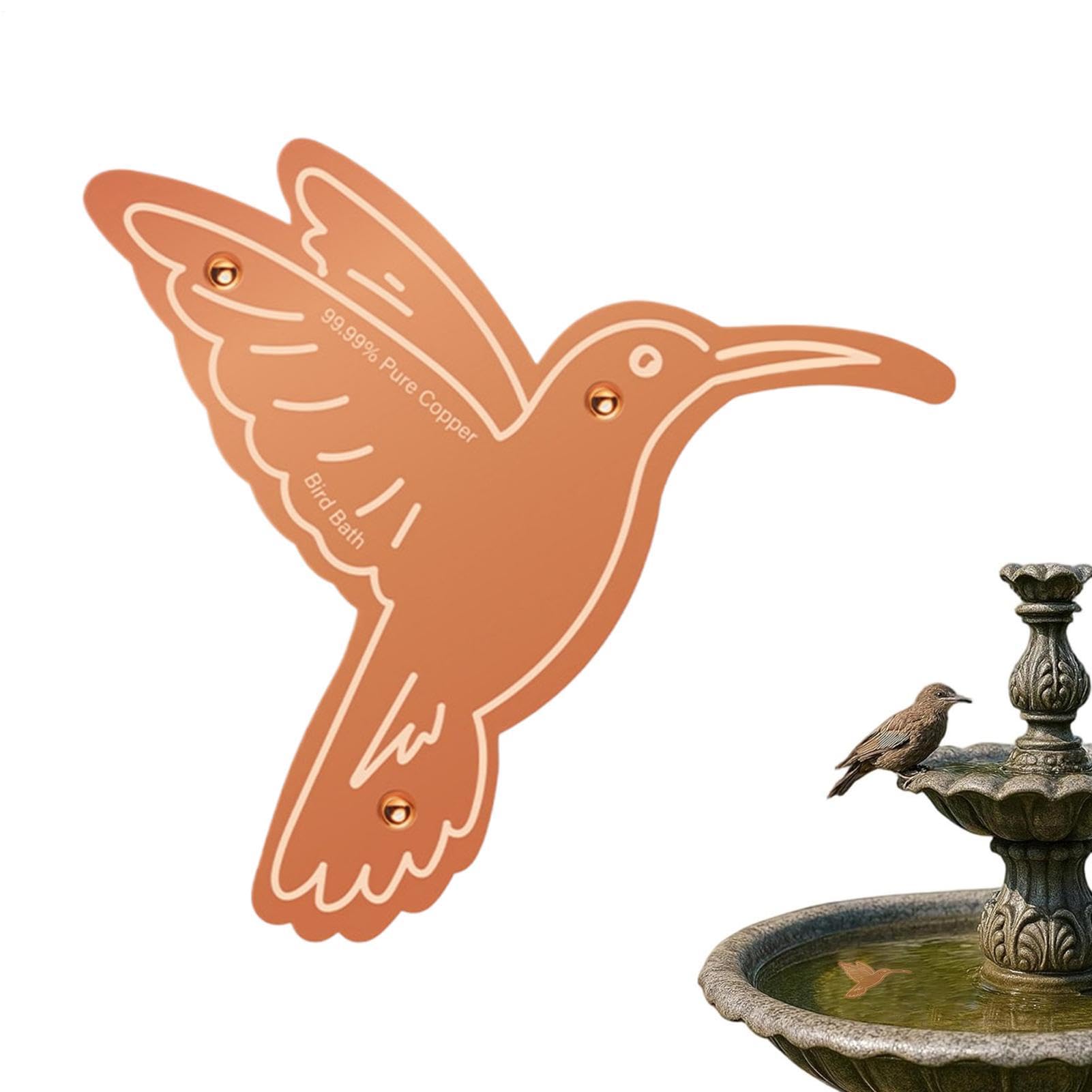 Disco de cobre para baño de pájaros reforzado que evita vuelcos en fuentes de exterior