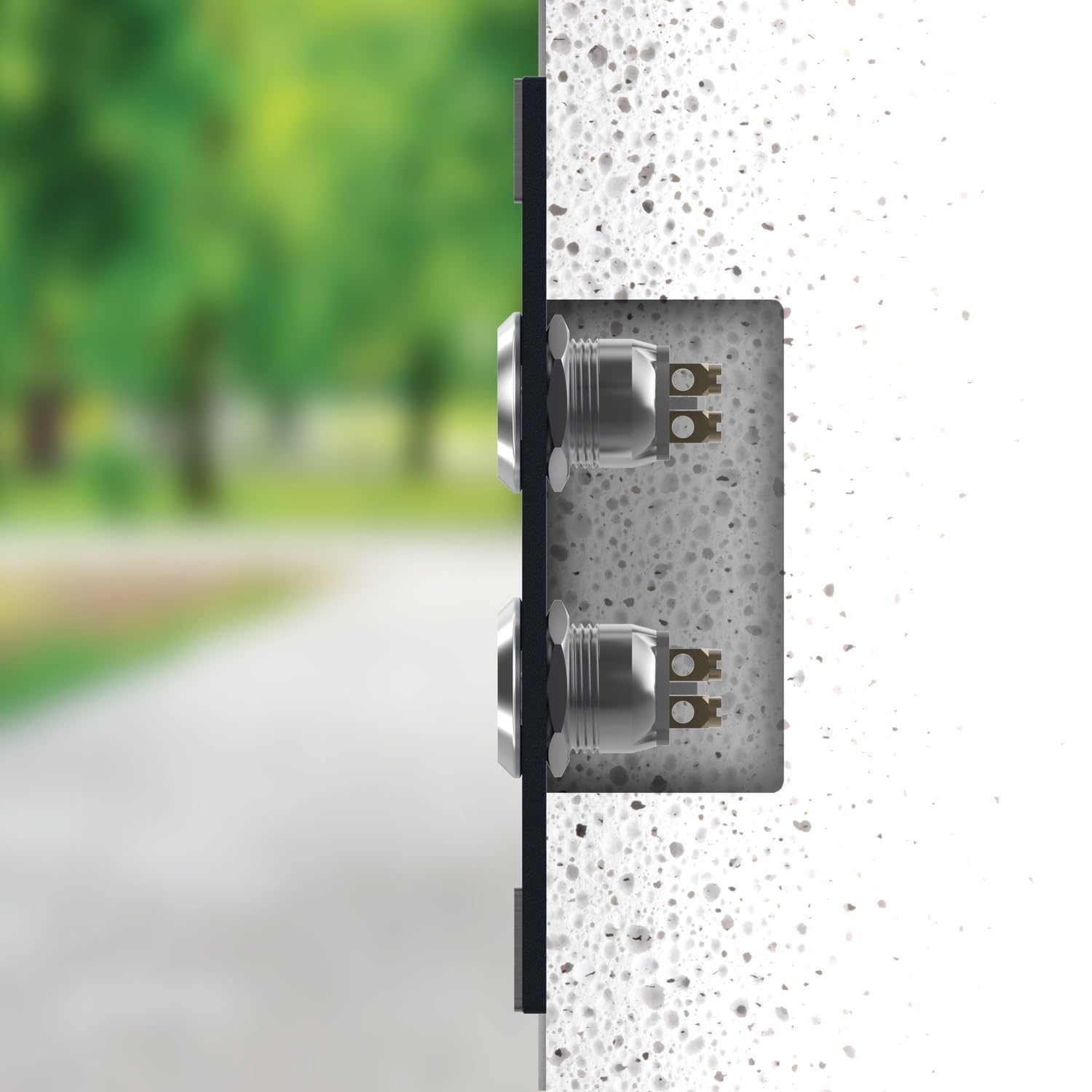 Türklingel für Mehrfamilienhaus 2 Namen Gravur - V2A Edelstahl Klingel 140x115 mm Pulverbeschichtet RAL 7016 - LED Taster Unterputz wählbar Aufputz für Haustür 2-fach