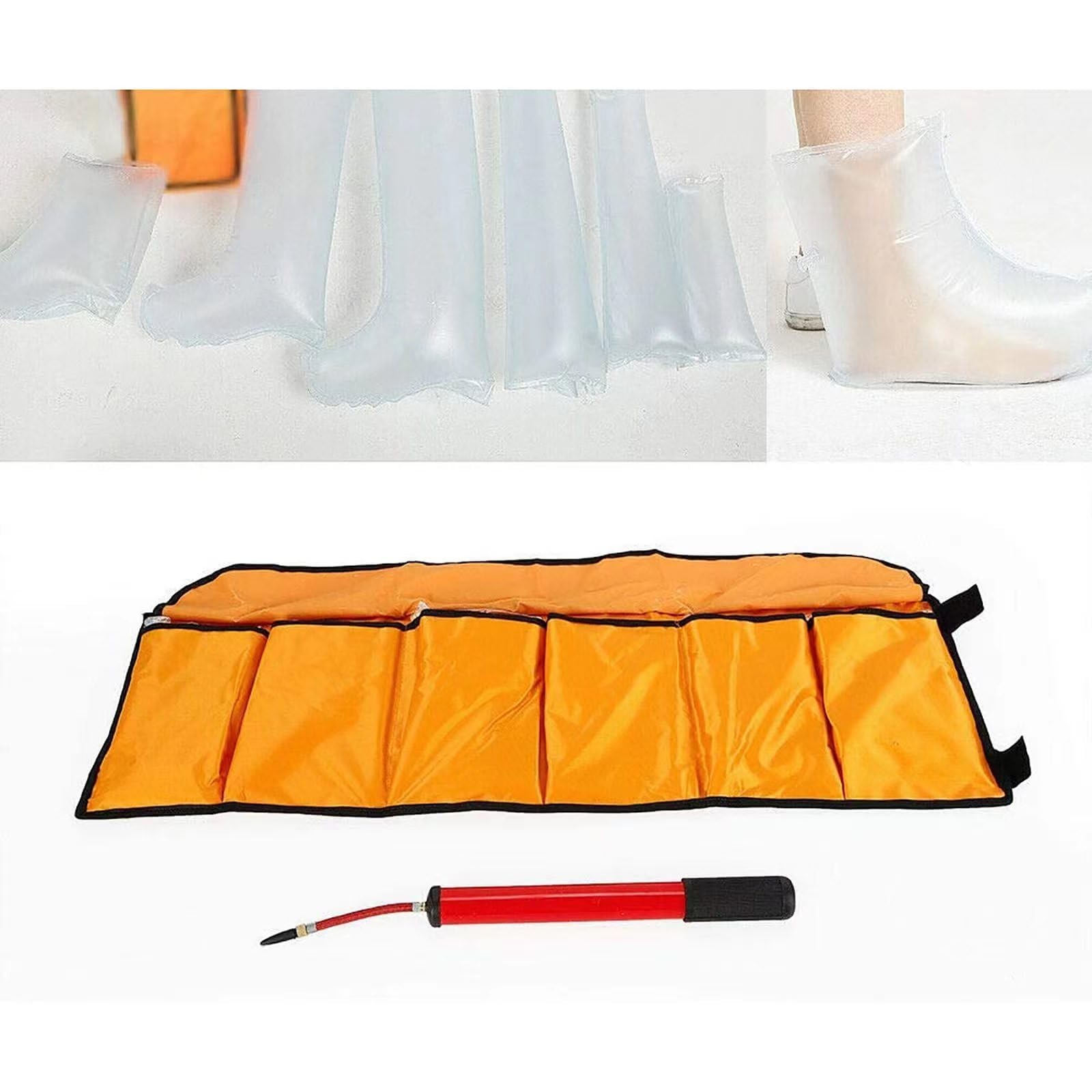 Juego de 6 férulas de Aire para Primeros Auxilios, Kit de Emergencia Inflable de PVC, con Bomba Manual, Bolsa de Almacenamiento, muñeca, Brazo, Tobillo, Rescate en el hogar y al Aire Libre