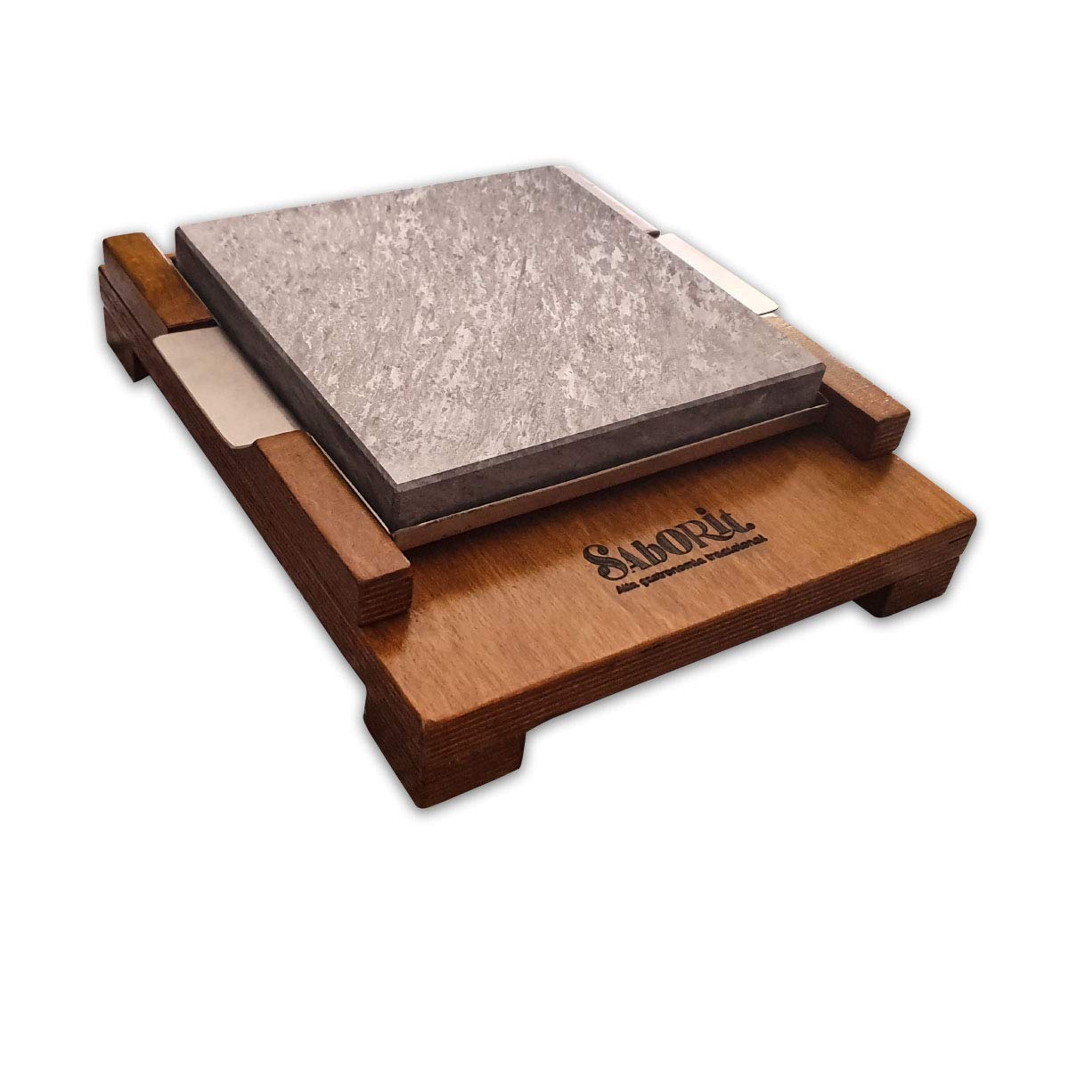 Pierre à viande personnalisée de 20 x 20 cm promo de 4 unités plus élévateur