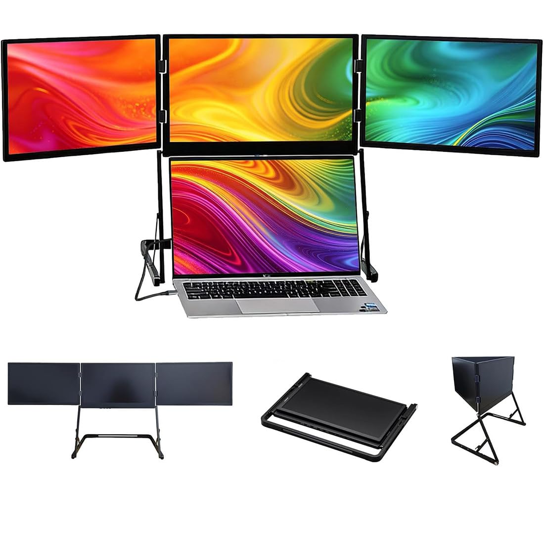 Estensore Triplo Schermo IPS FHD per Laptop,Triplo Monitor per Laptop