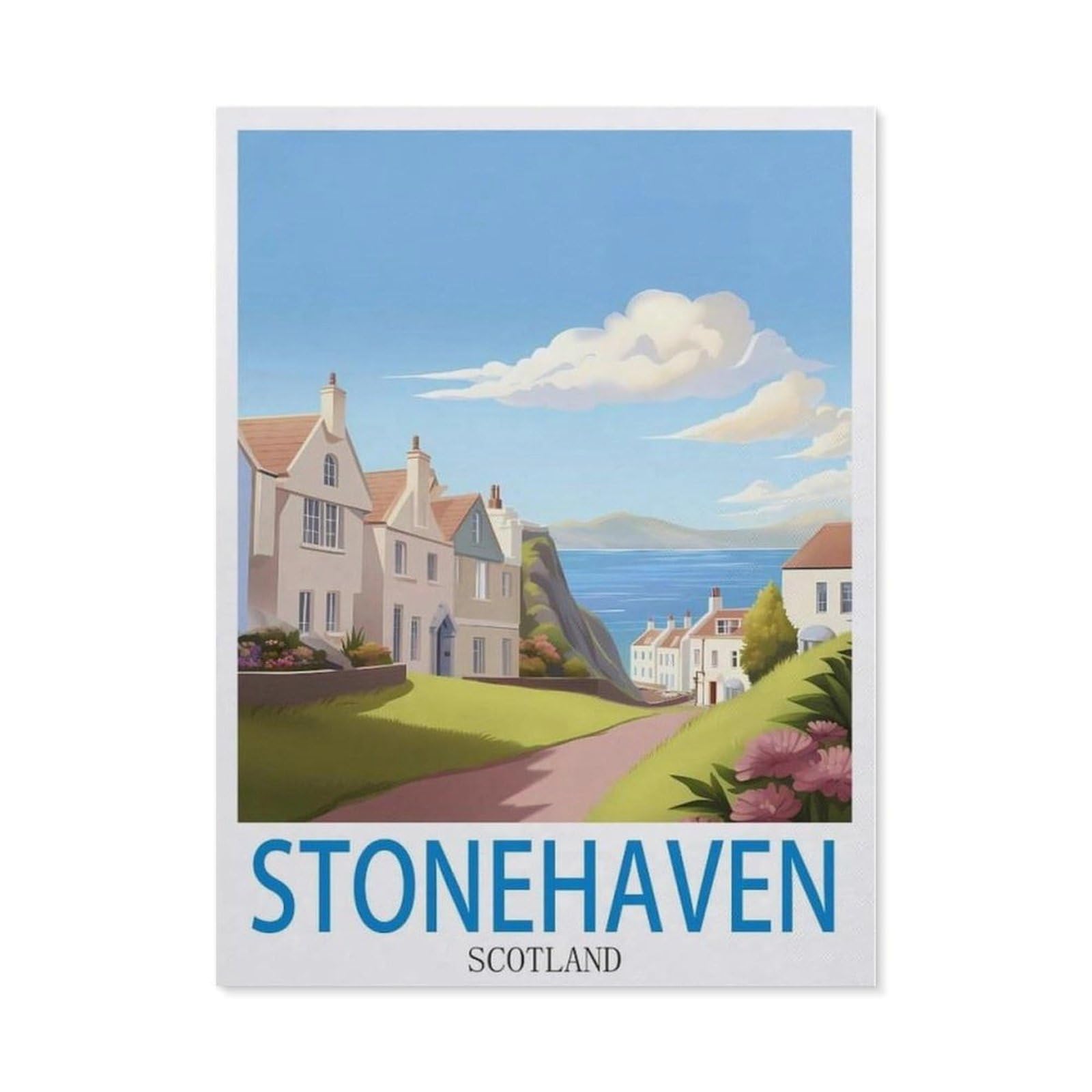 BEAYODKP DIY 5D Diamond Painting，Stonehaven Scotland（50 x 60 cm）